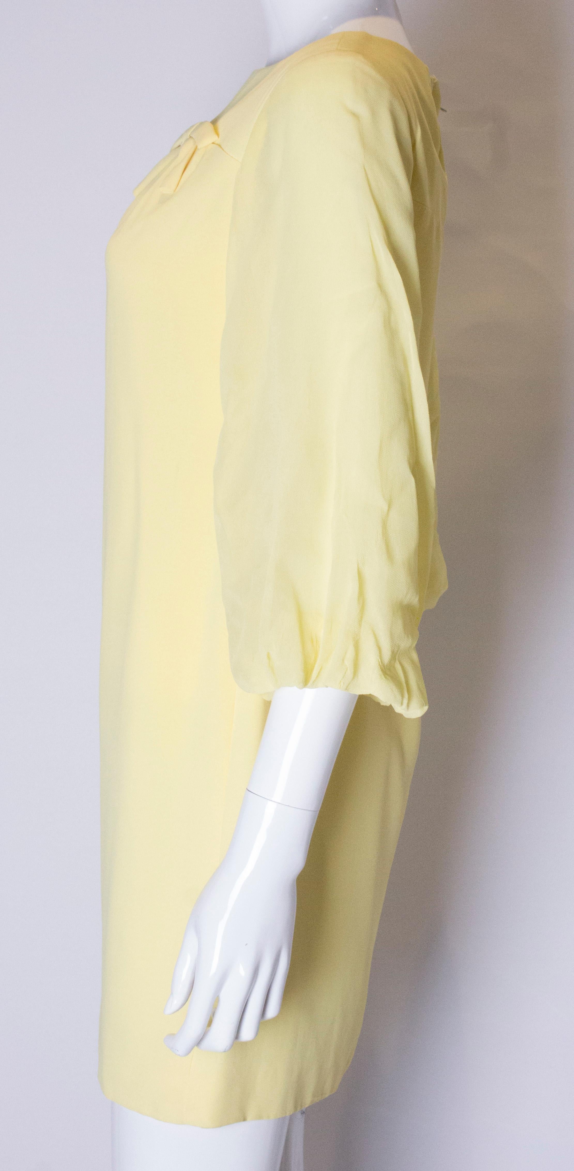 Vintage Yellow Shift Dress For Sale 1