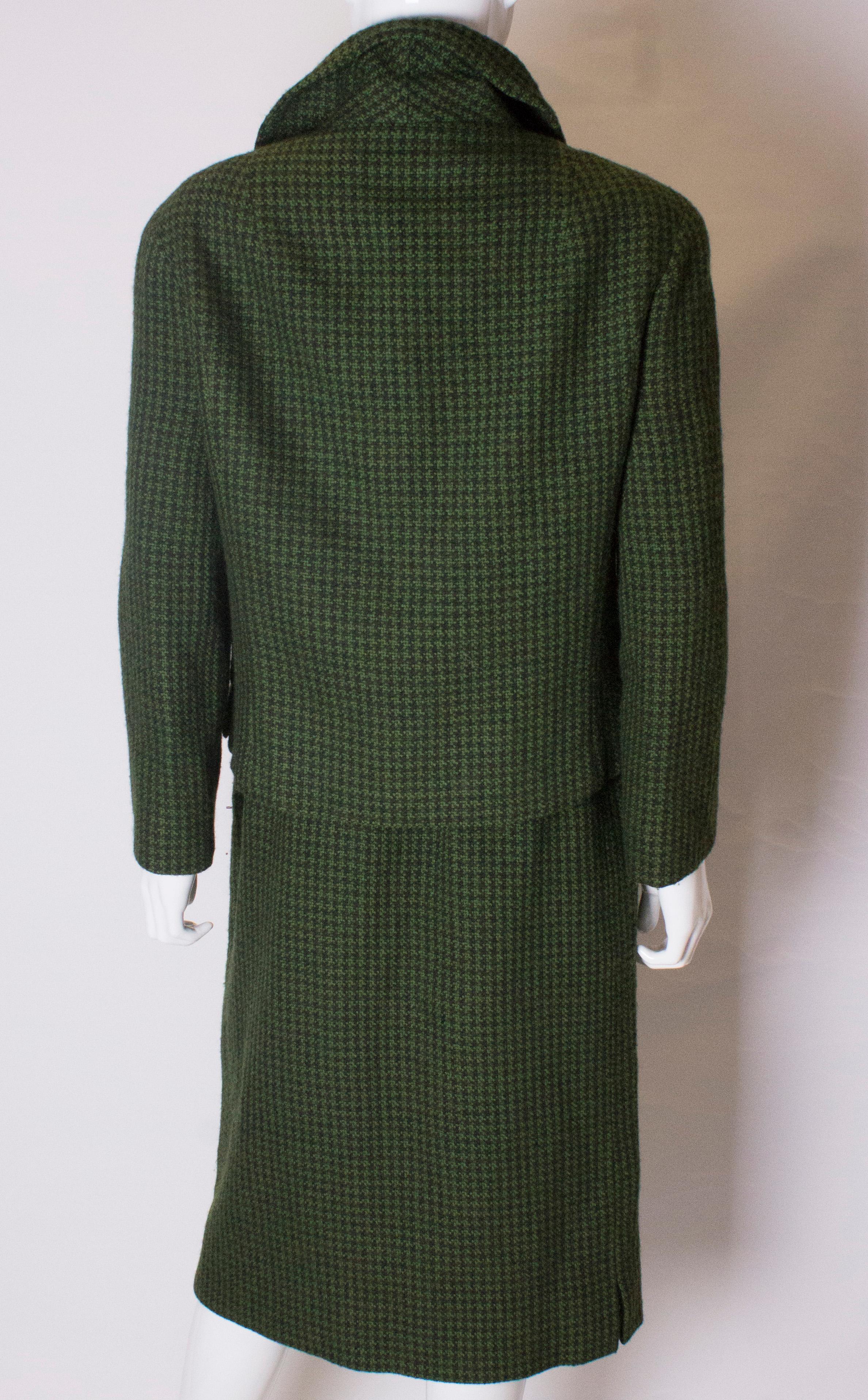 Vintage Hardy Amies Green and Black Wool Suit 2