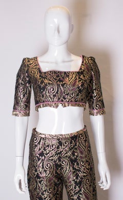 Vintage Brocade Crop Top