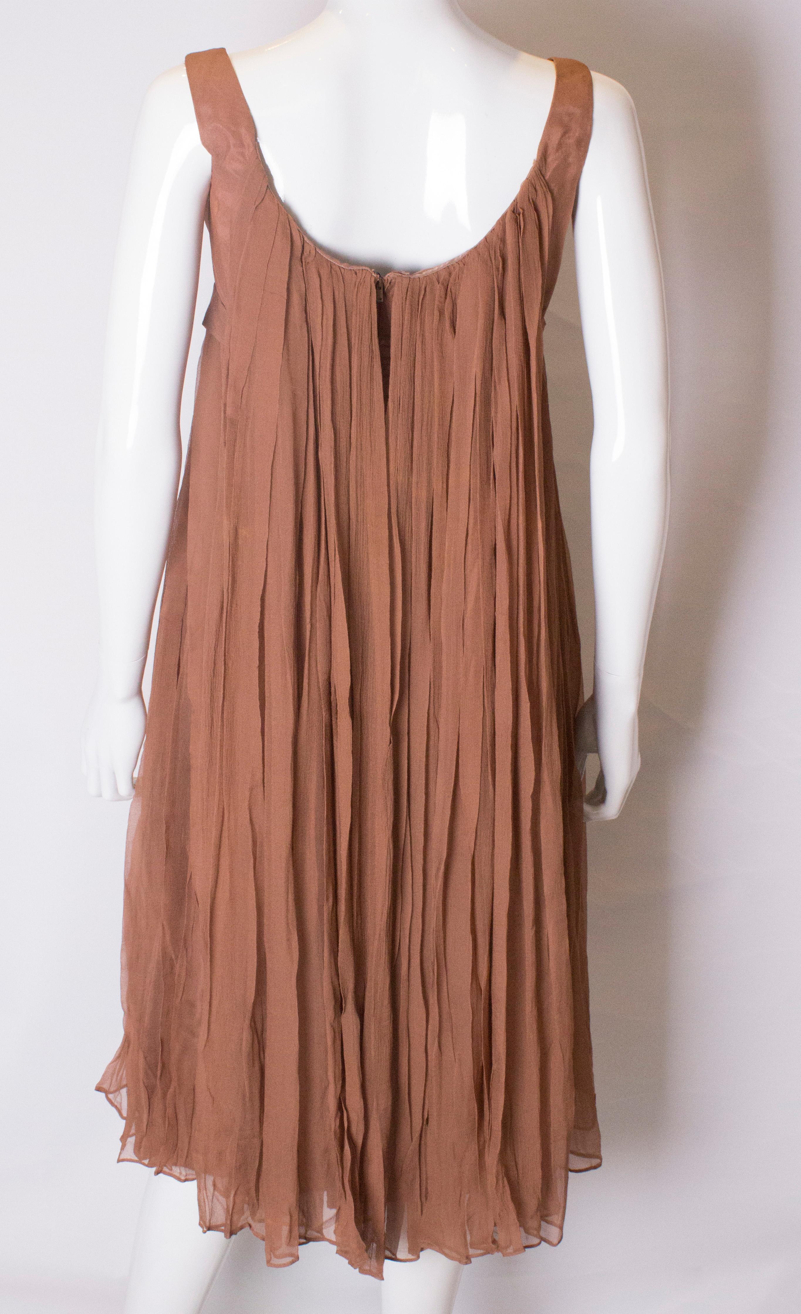 Vintage Bernard Freres Silk Cocktail Dress For Sale 3