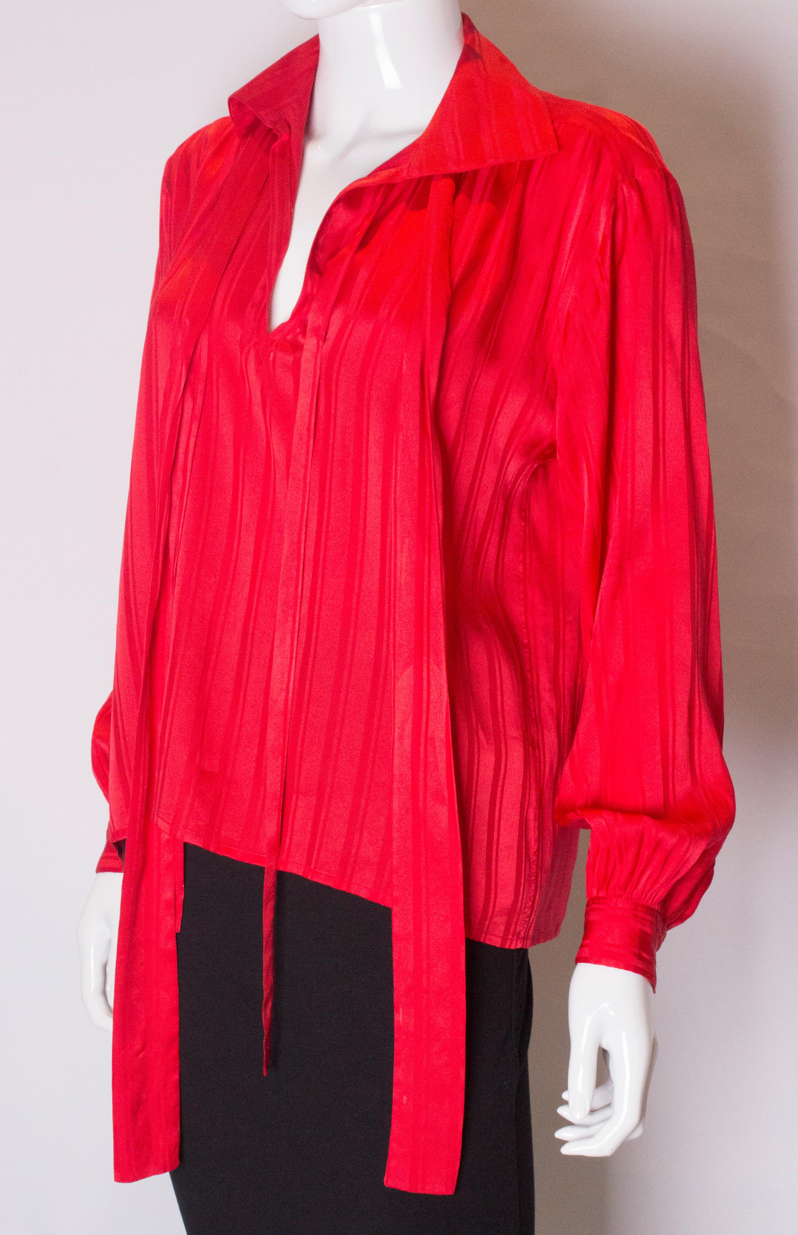 VIntage Yves Saint Laurent Rive Gauche Silk Blouse In Good Condition In London, GB