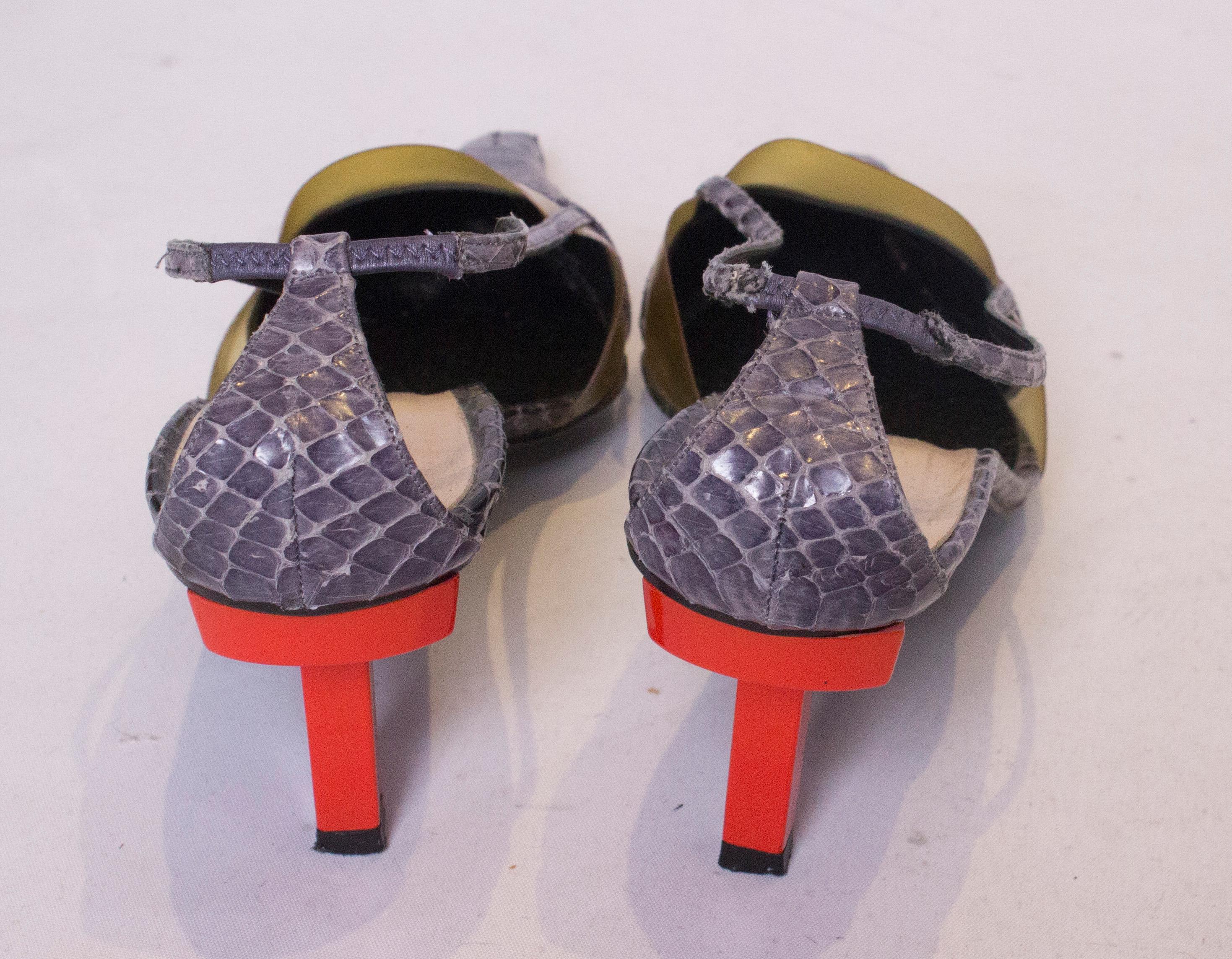 Gray Vintage Slingback Shoes by Alain Tondowski