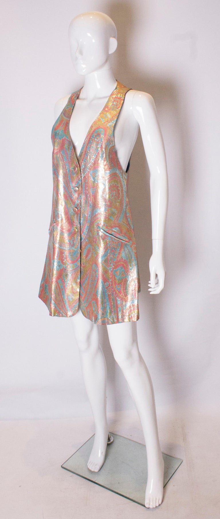 Vintage Biba Mini Dress /Long Waistcoat at 1stDibs