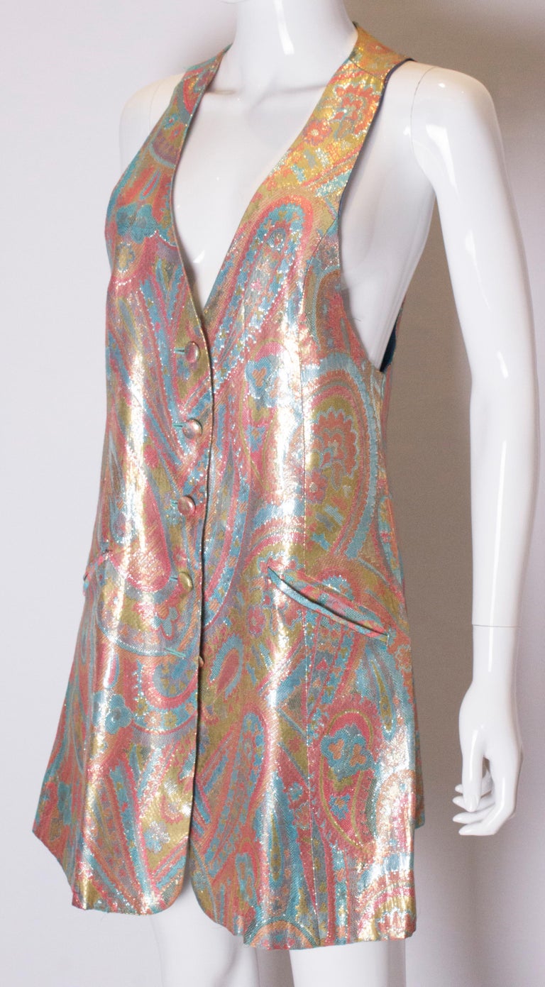 Vintage Biba Mini Dress /Long Waistcoat at 1stDibs