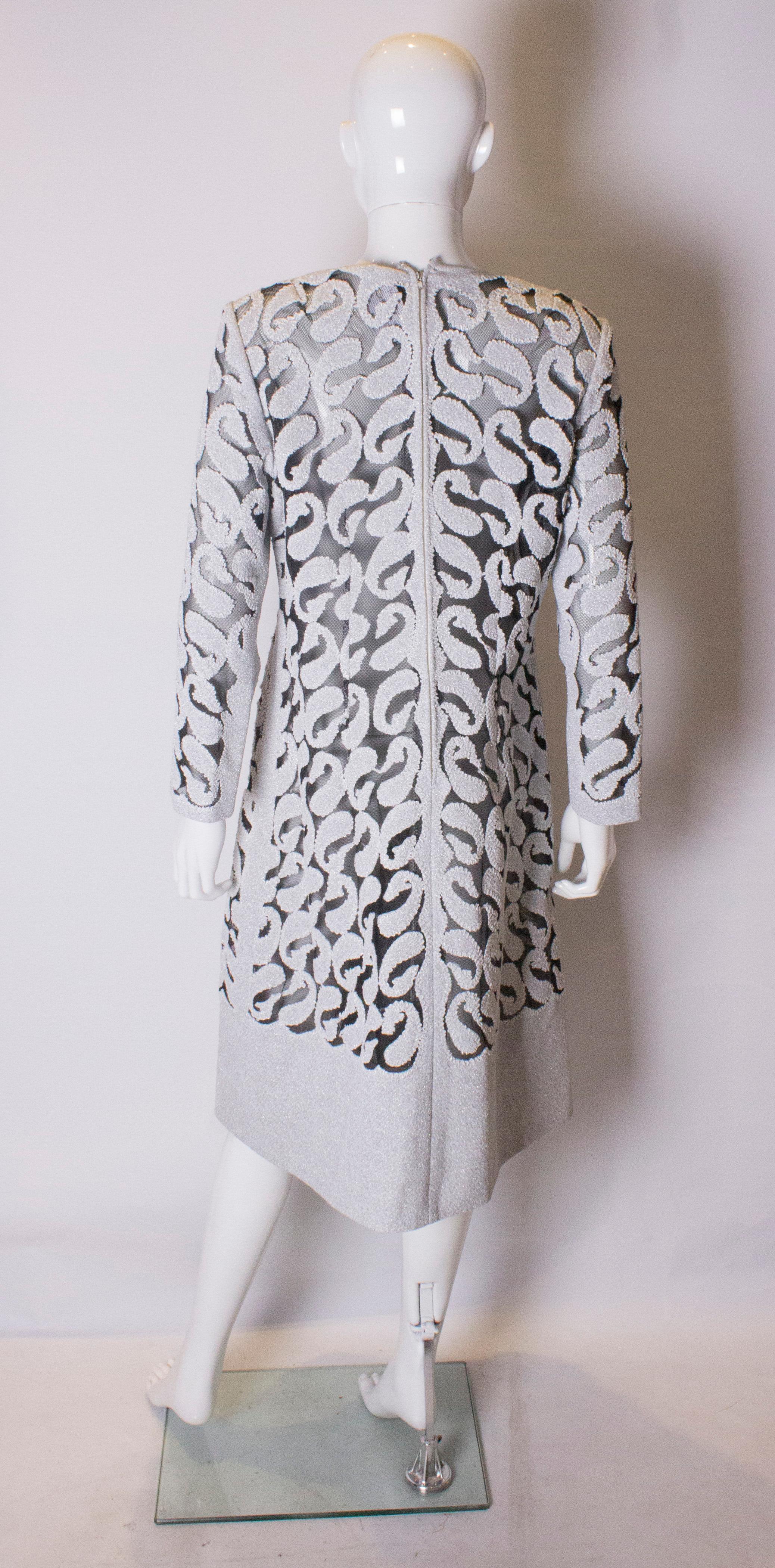 Chic Silver and White Vintage Dress 2