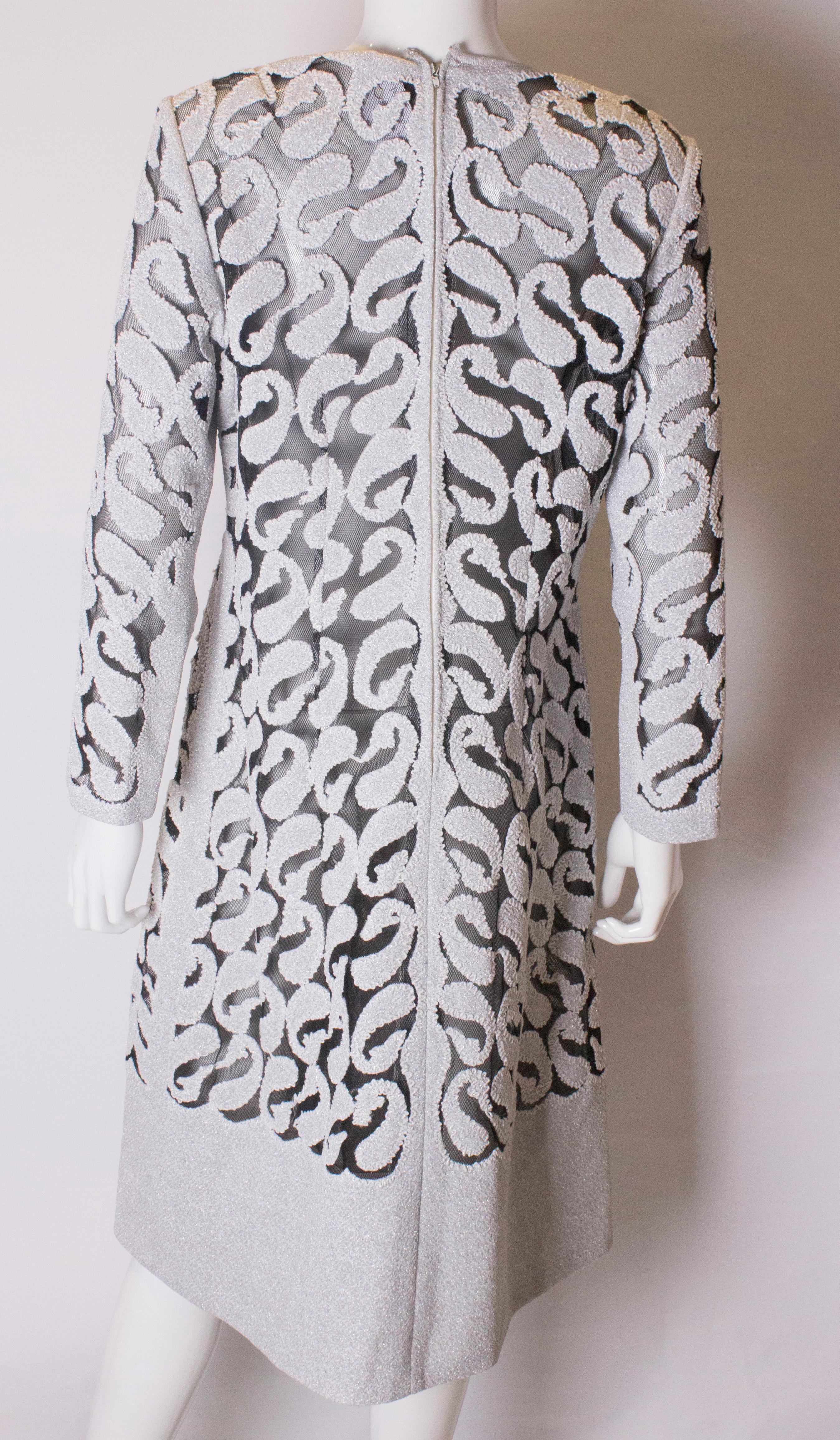 Chic Silver and White Vintage Dress 3