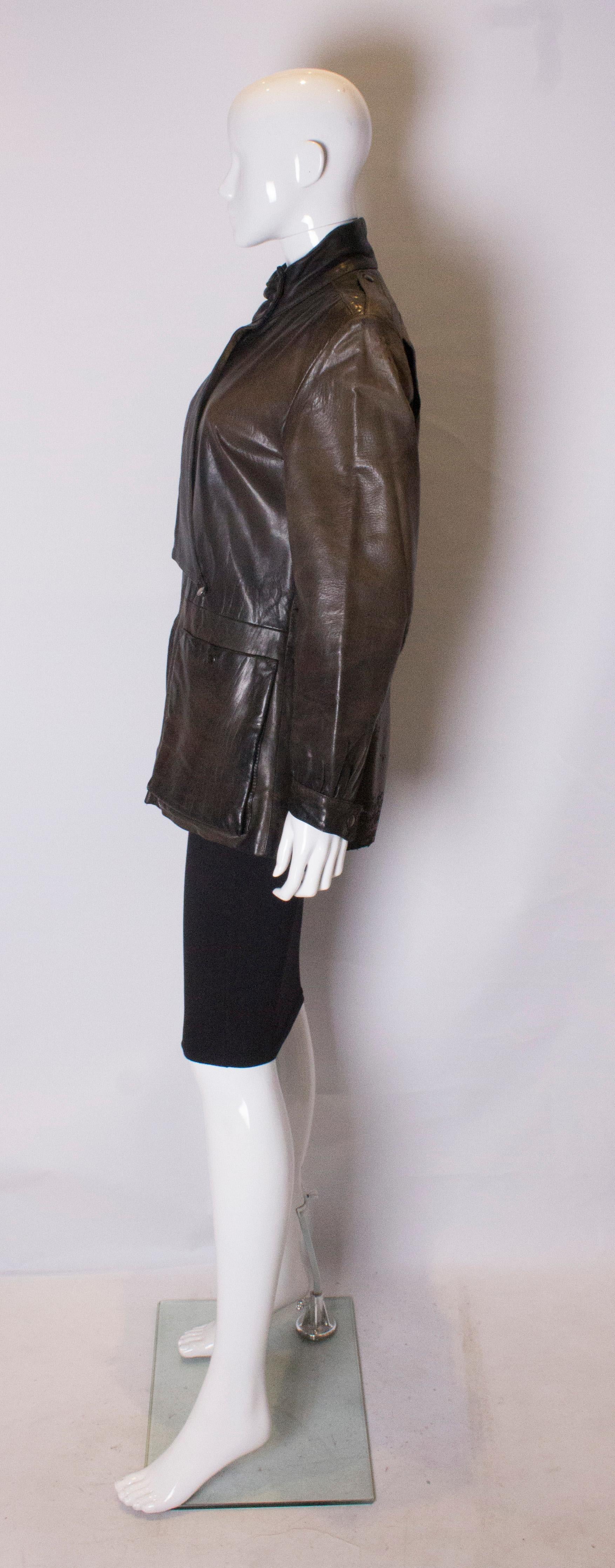 Vintage Leather Jacket with Great Detail In Good Condition In London, GB