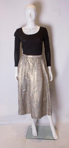 Vintage Brocade Turquoise and Gold Skirt