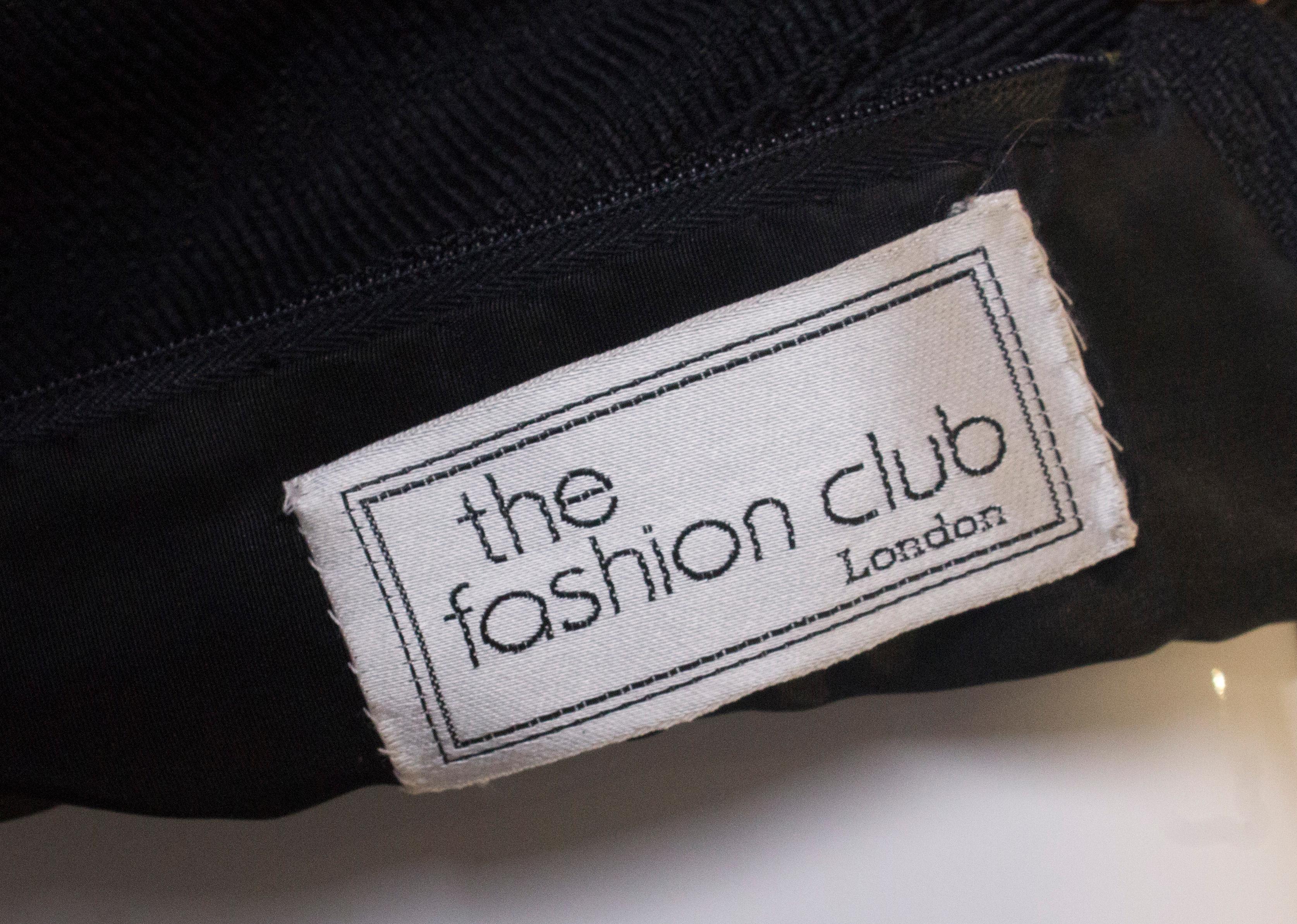 Vintage Black Dress by The Fashion Club London For Sale 3