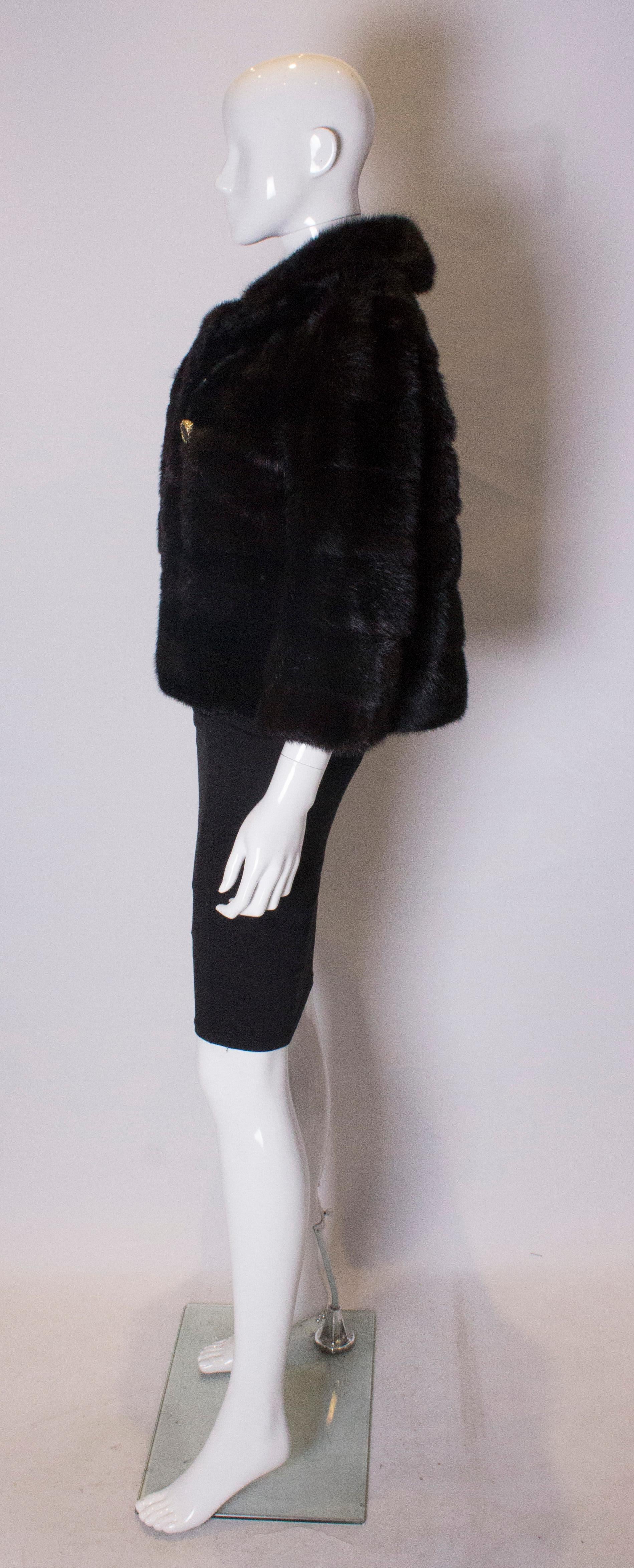 Women's Vintage Dark Mink Jacket For Sale