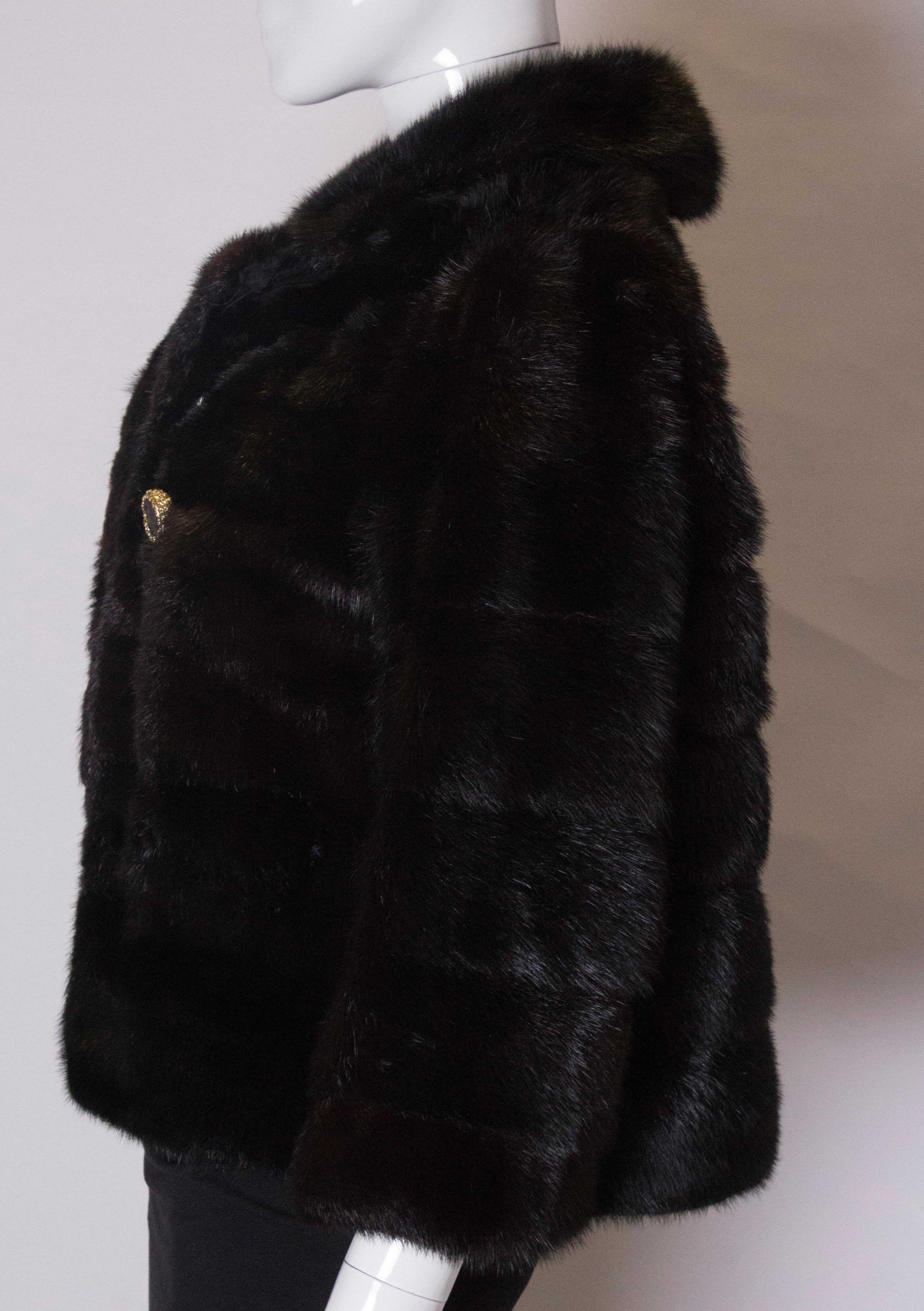 Vintage Dark Mink Jacket  For Sale 1