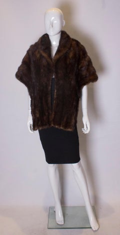 Vintage Mink Stole with Shawl Collar