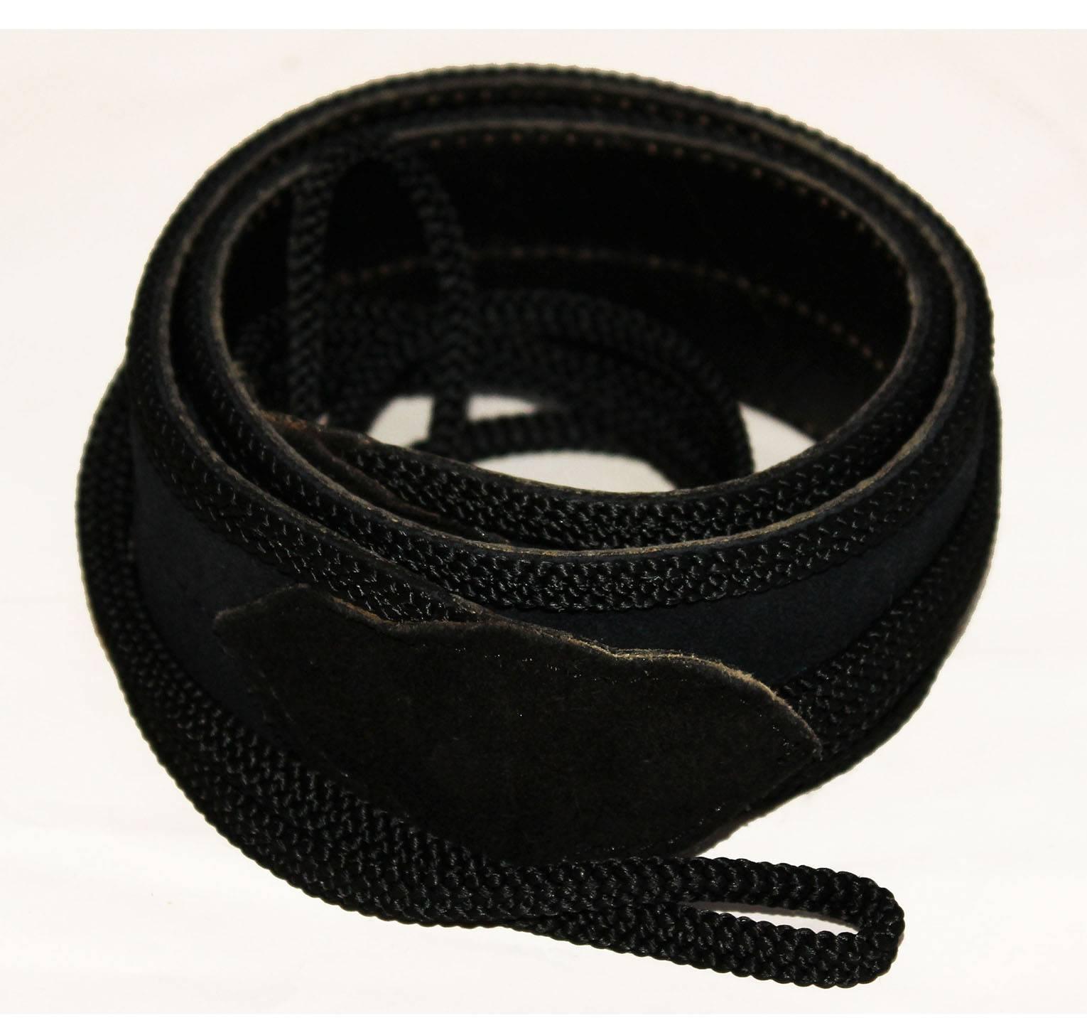 1980s YSL Black Suede Rope Tie Belt 1