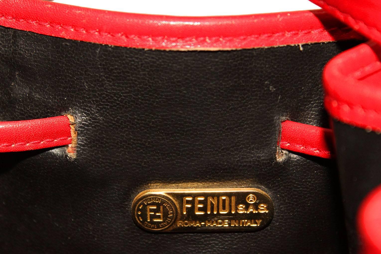 fendi red bucket bag