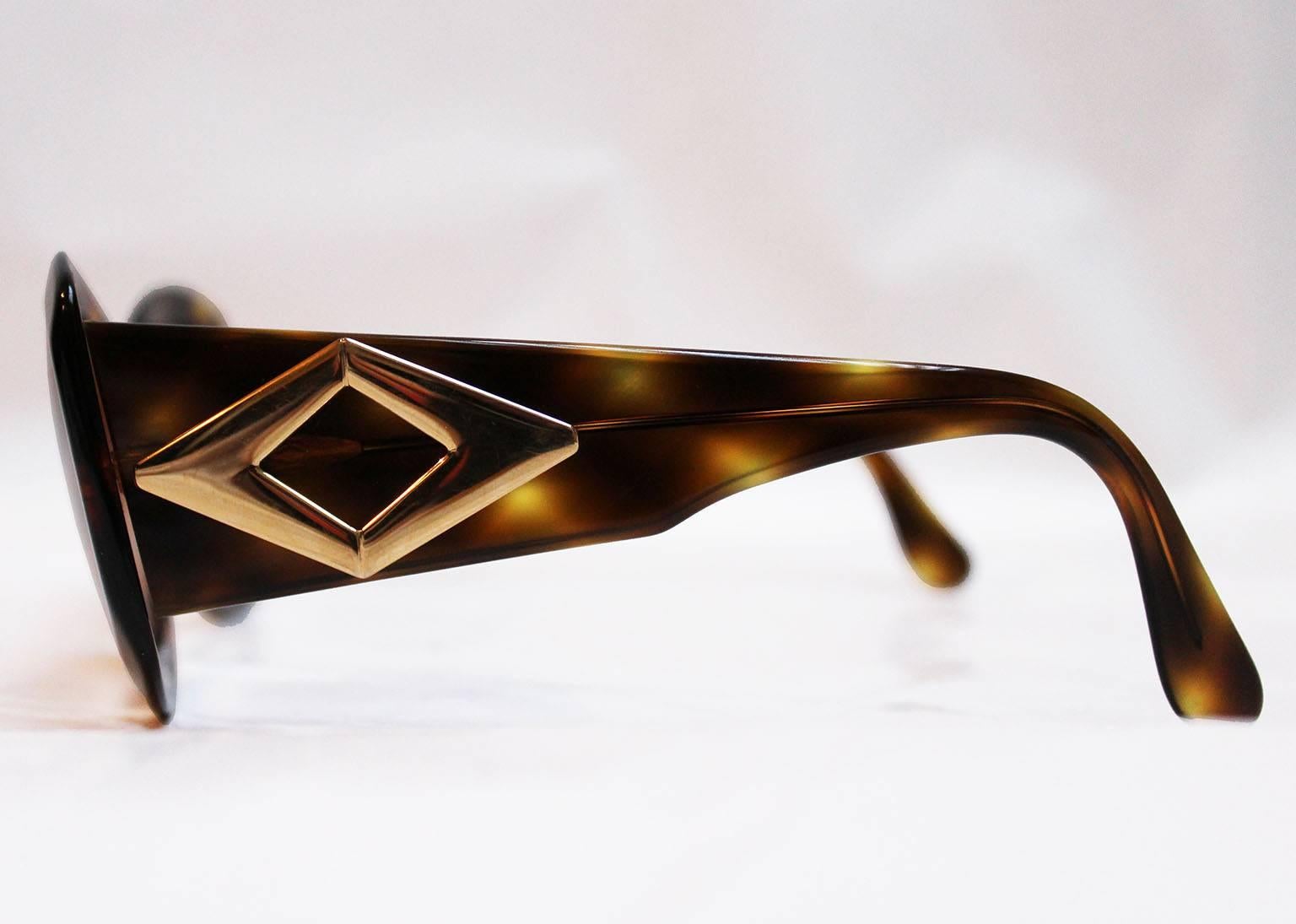 Brown Valentino Tortoiseshell Sunglasses, 1980s 