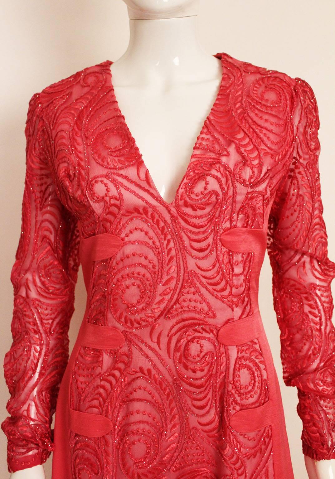 Women's 1960s Christian Dior Rose Pink Devoree and Silk Dress