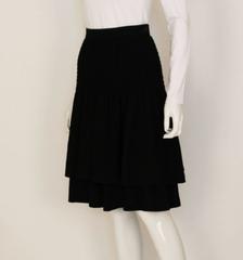1980s Valentino Black Wool Skirt