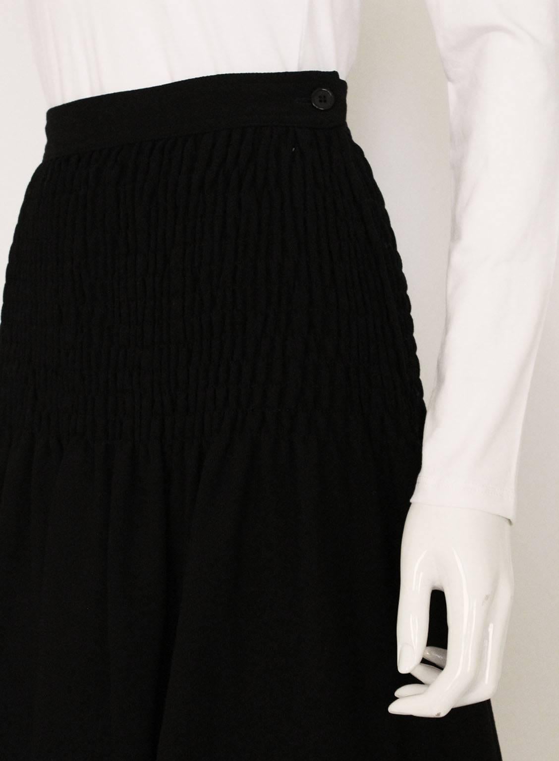 1980s Valentino Black Wool Skirt 1