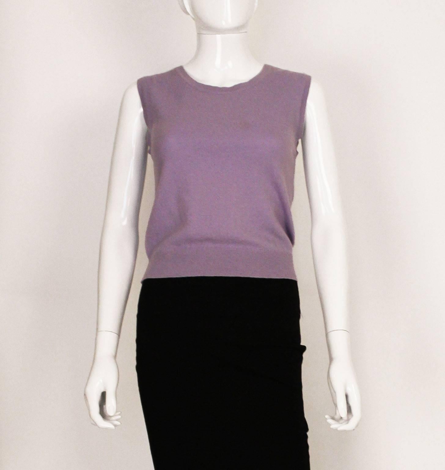 Gray Chanel Lavender Cashmere Twinset