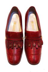 Gucci Burgundy Fringe Loafer Shoes