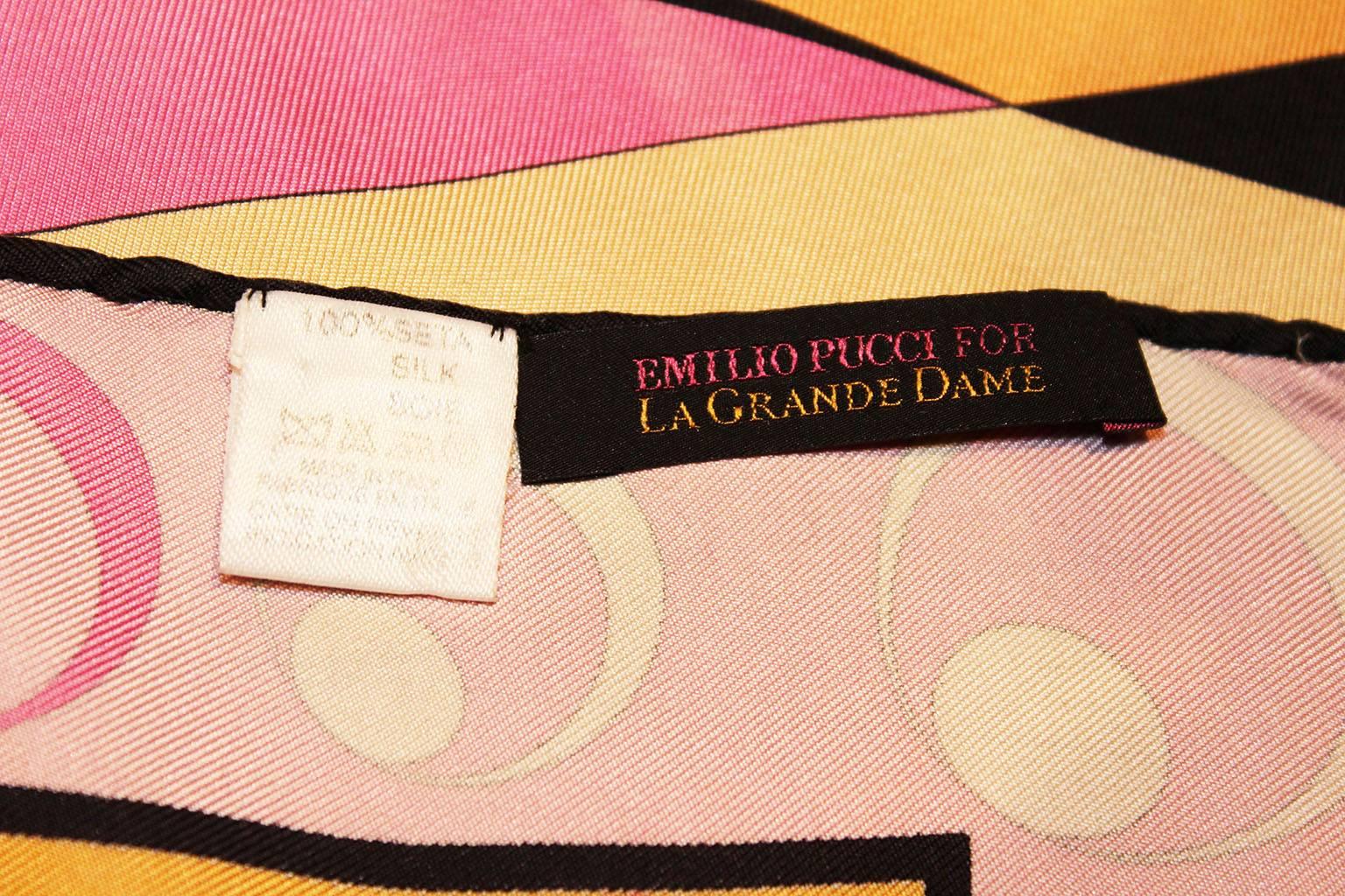 Women's or Men's Pucci Printed Silk Scarf in Pink