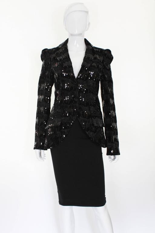 Mid 2000s Black Sequin Diane von Furstenerg Jacket at 1stDibs