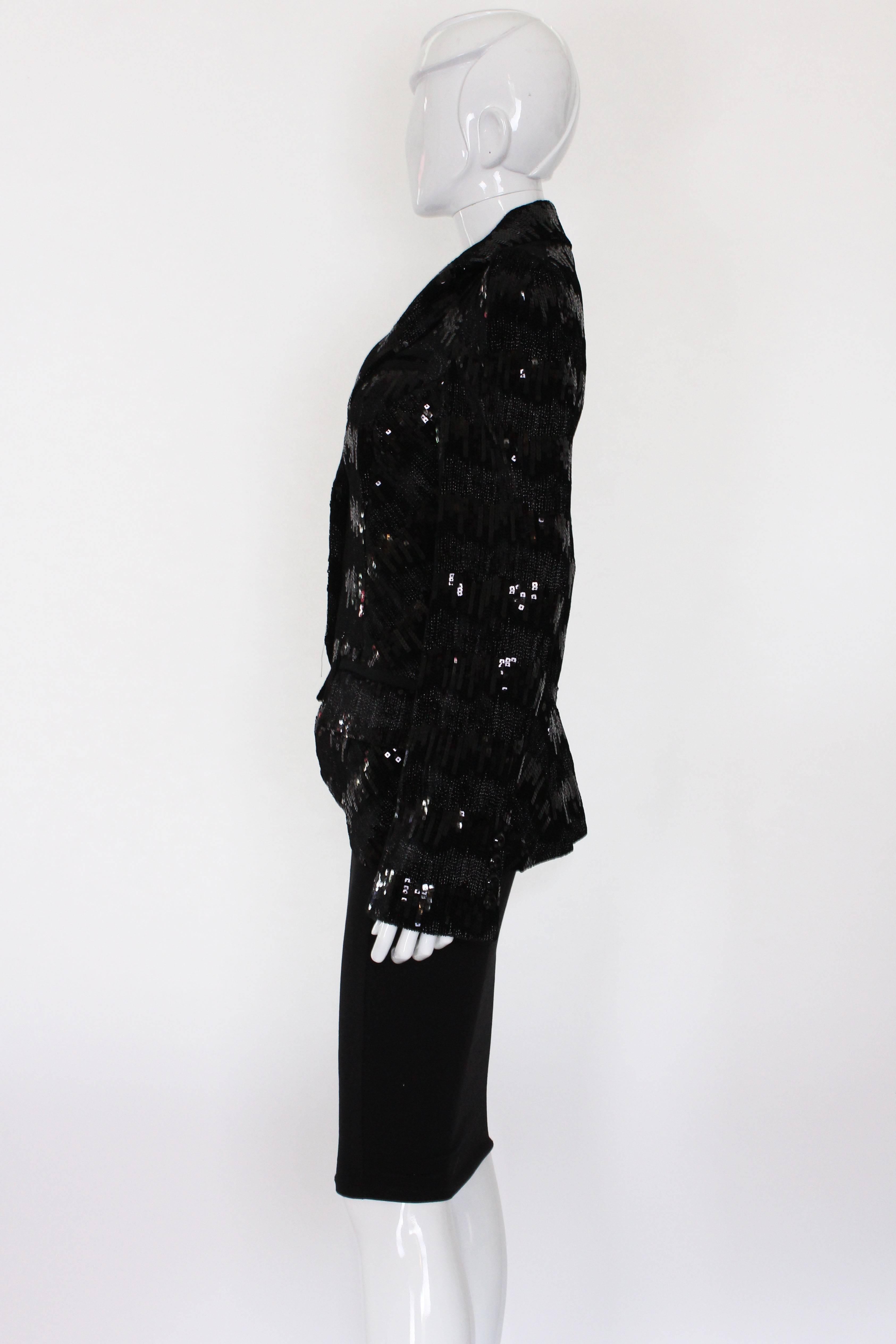 Women's Mid 2000s Black Sequin Diane von Furstenerg Jacket