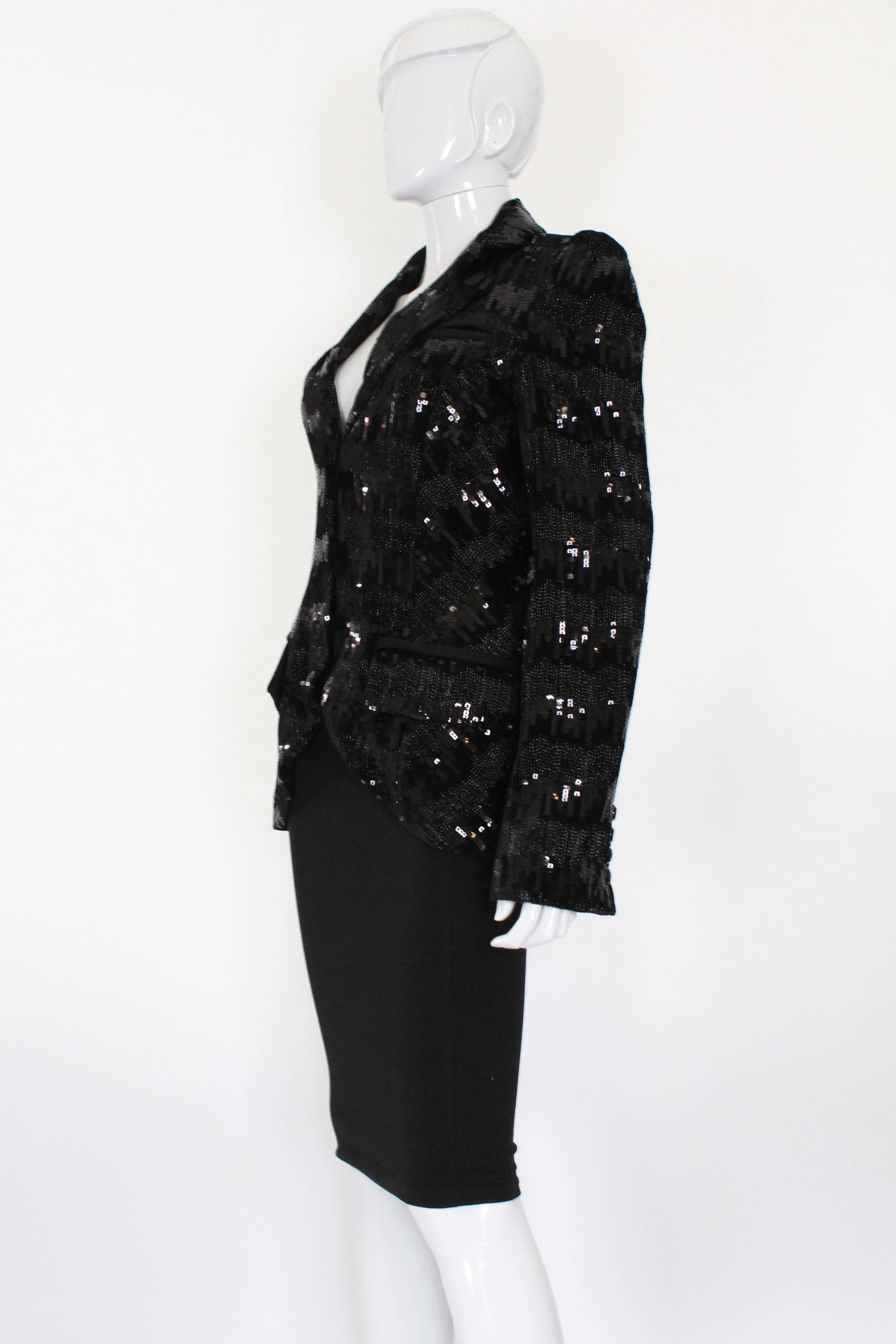 Mid 2000s Black Sequin Diane von Furstenerg Jacket In Excellent Condition In London, GB