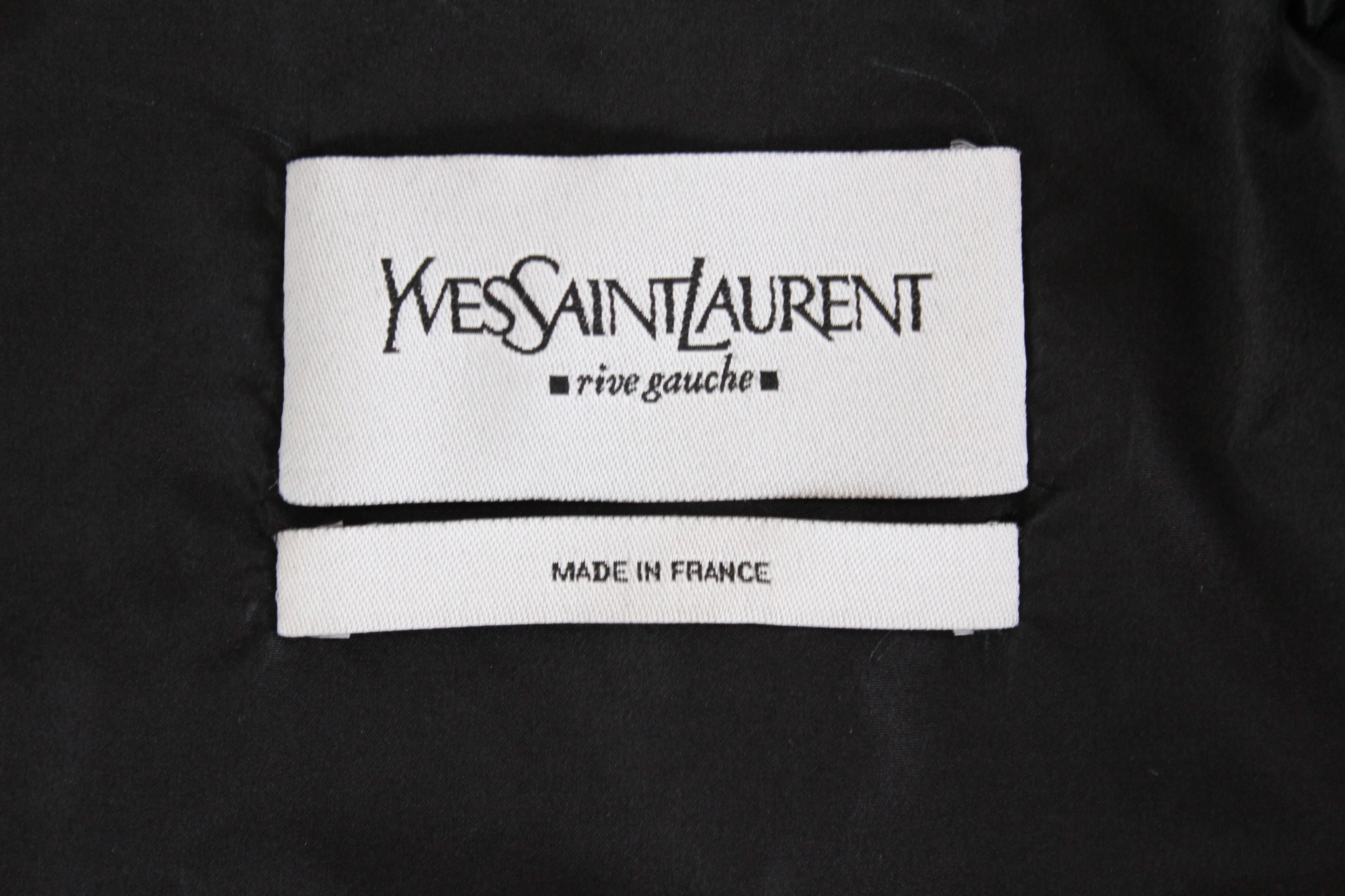 Yves Saint Laurent Rive Gauche Black Silk Jacket with Ruffles 5