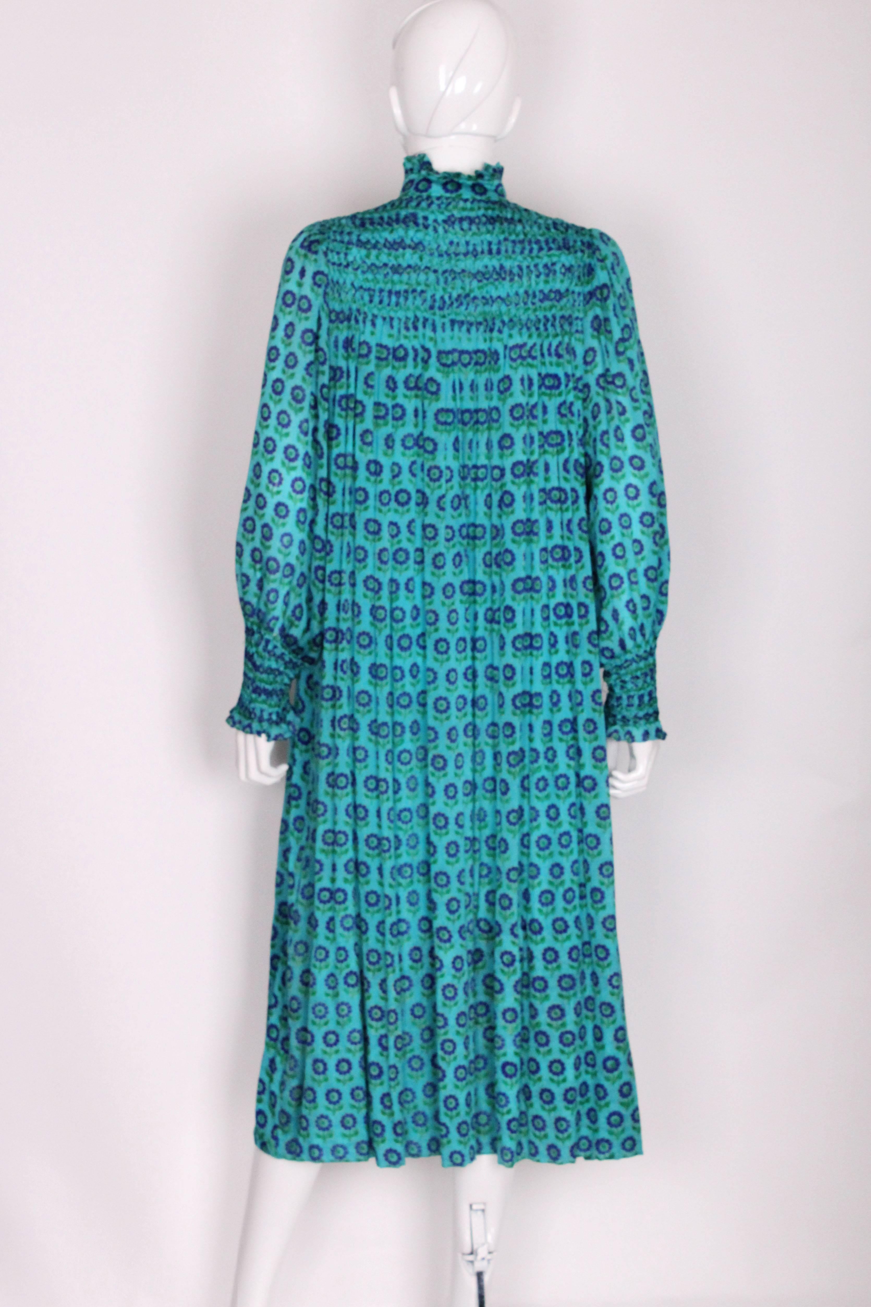 Women's 1970s Harrods Silk Smock Dress