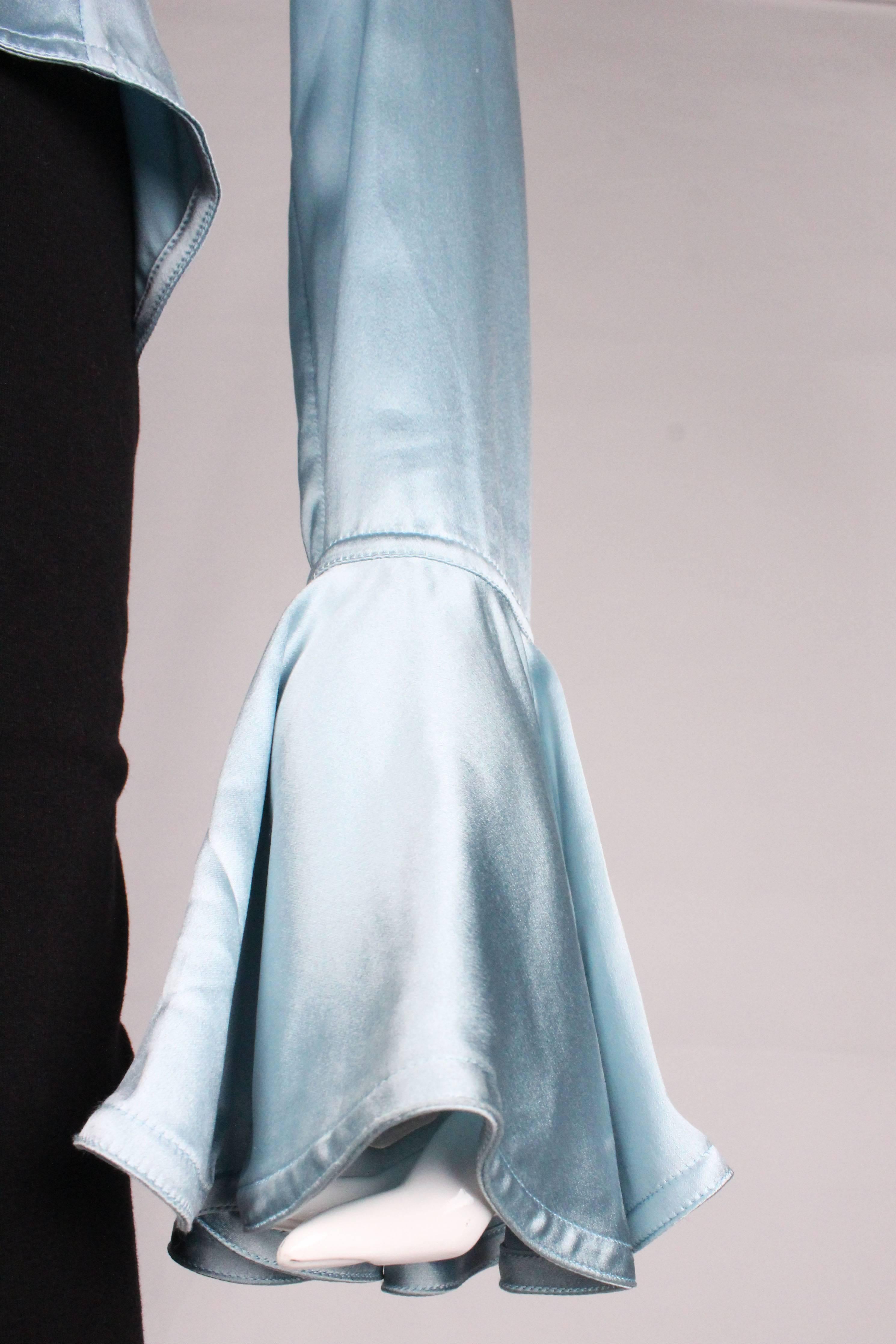 Ice Blue Silk Top by Yves Saint Laurent Rive Gauche 1