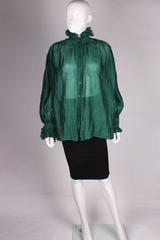 Green Silk Blouse by Caroline Charles