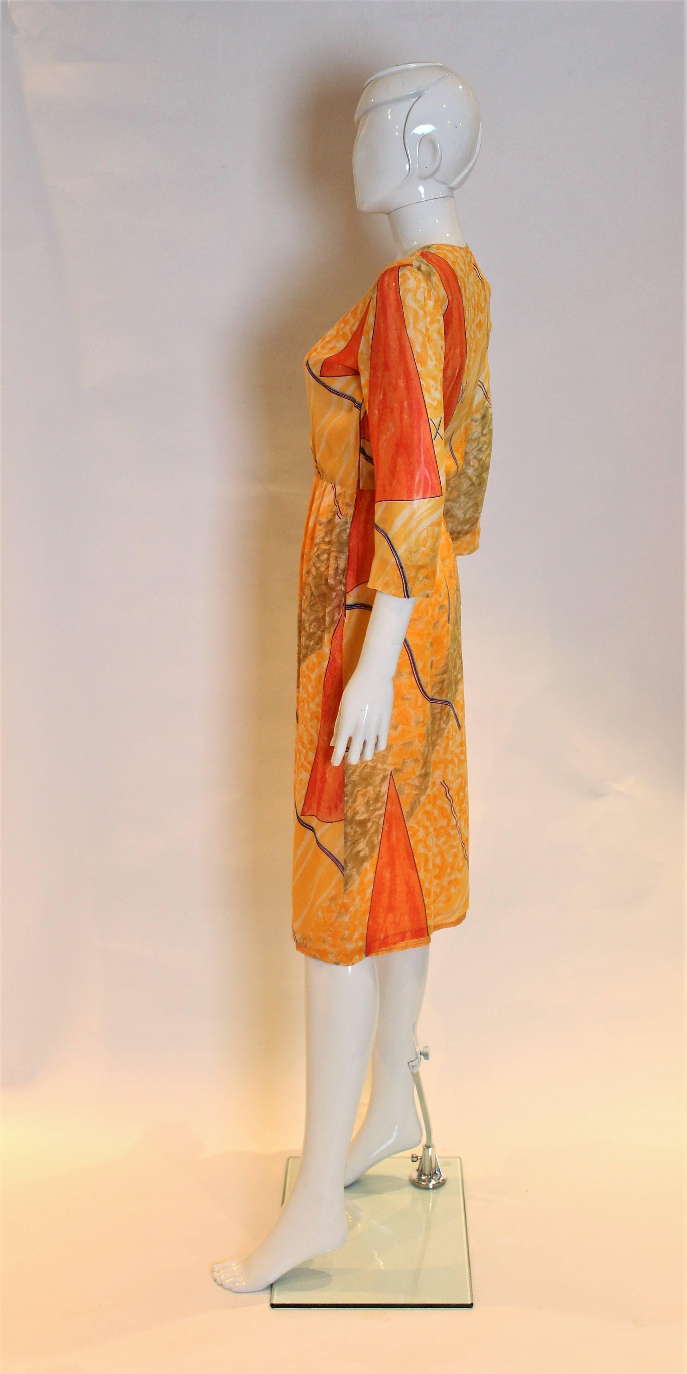 Orange Chanel Creations Silk chiffon Dress