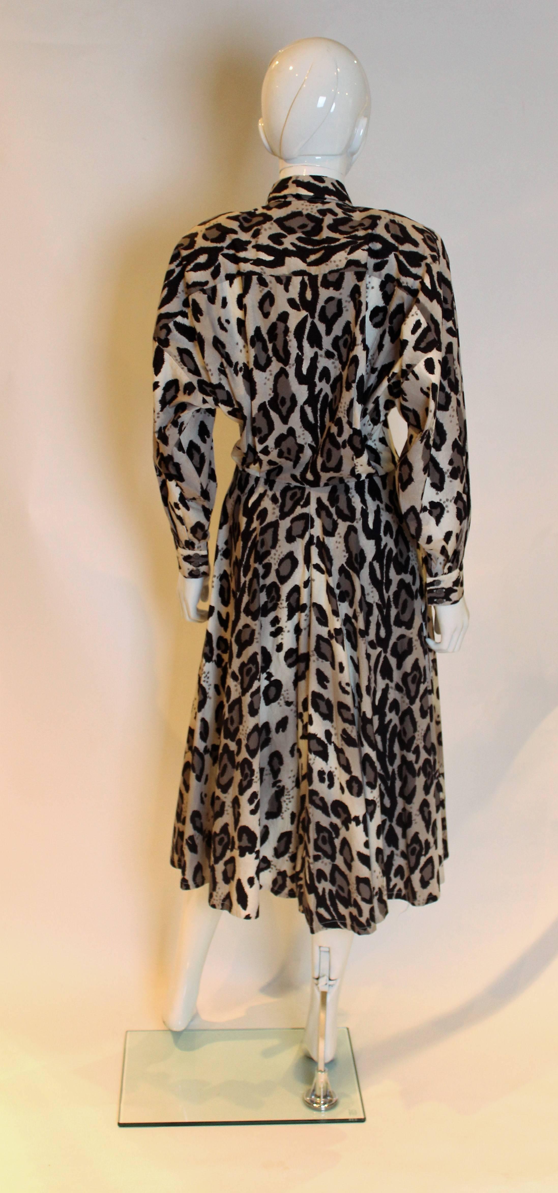 Norma Kamali Animal Print Shirtdress In Excellent Condition In London, GB