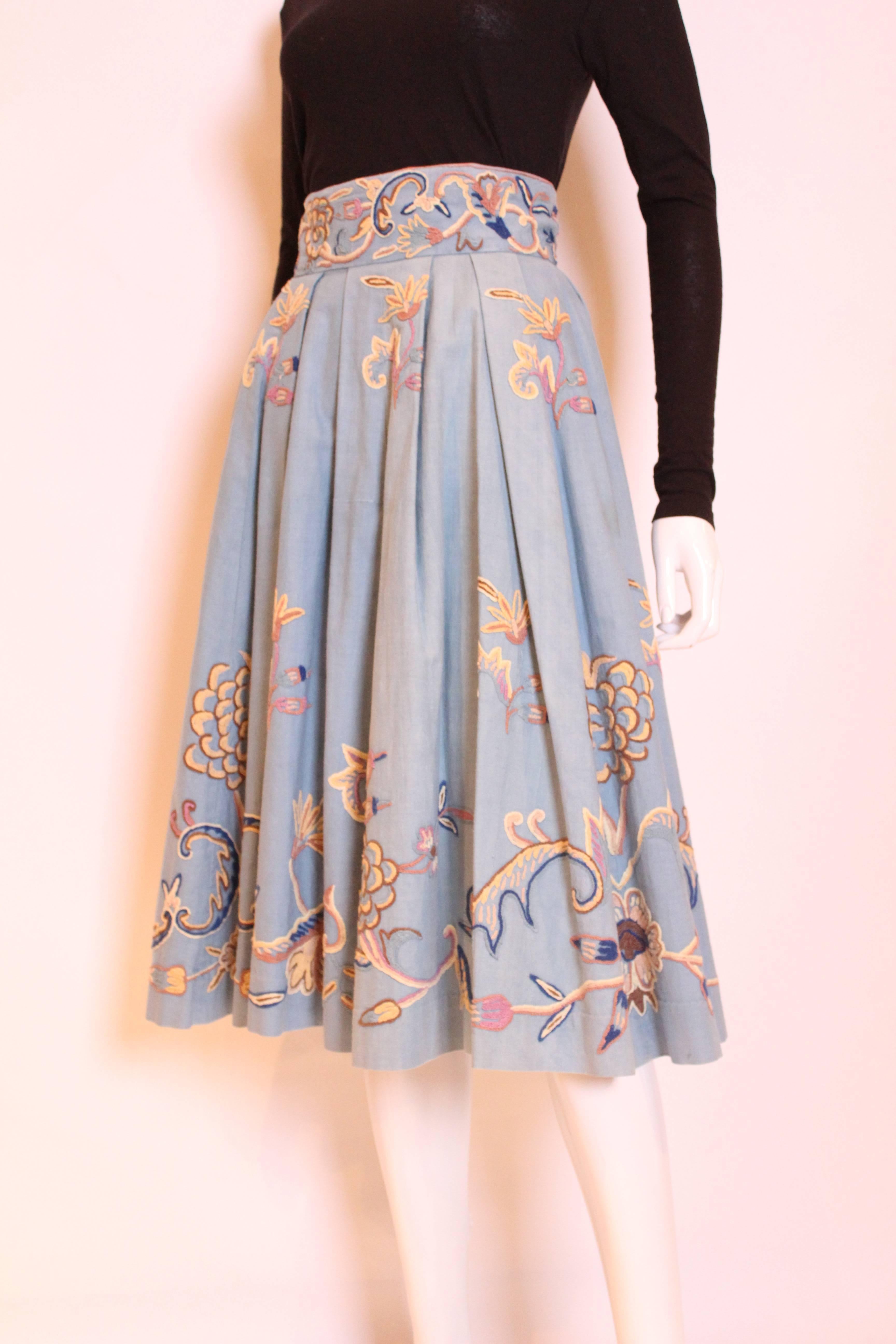 1950s Embroidered Skirt 2