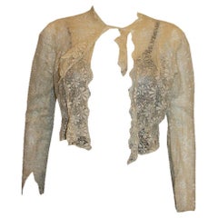 Giacca bolero vintage in pizzo con laccetto al collo