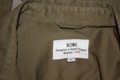 Kahki Summer top with lace up front.