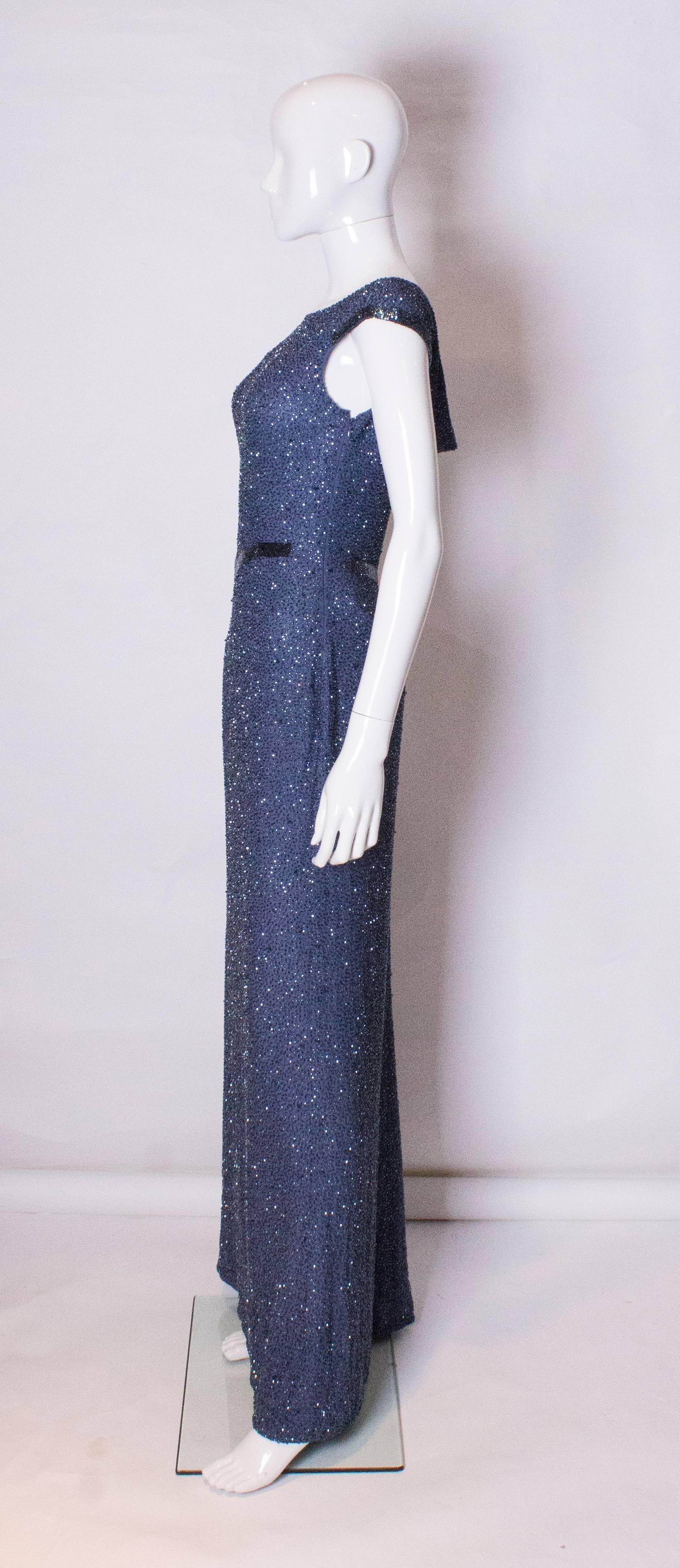 Tomasz Starzewski Beaded and Silk Evening Gown In Excellent Condition In London, GB