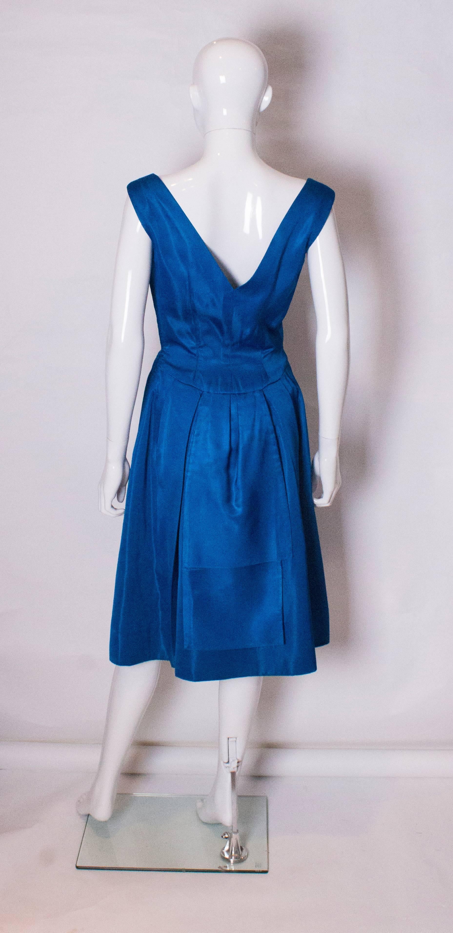 Women's 1950s Blue Cocktail Dress