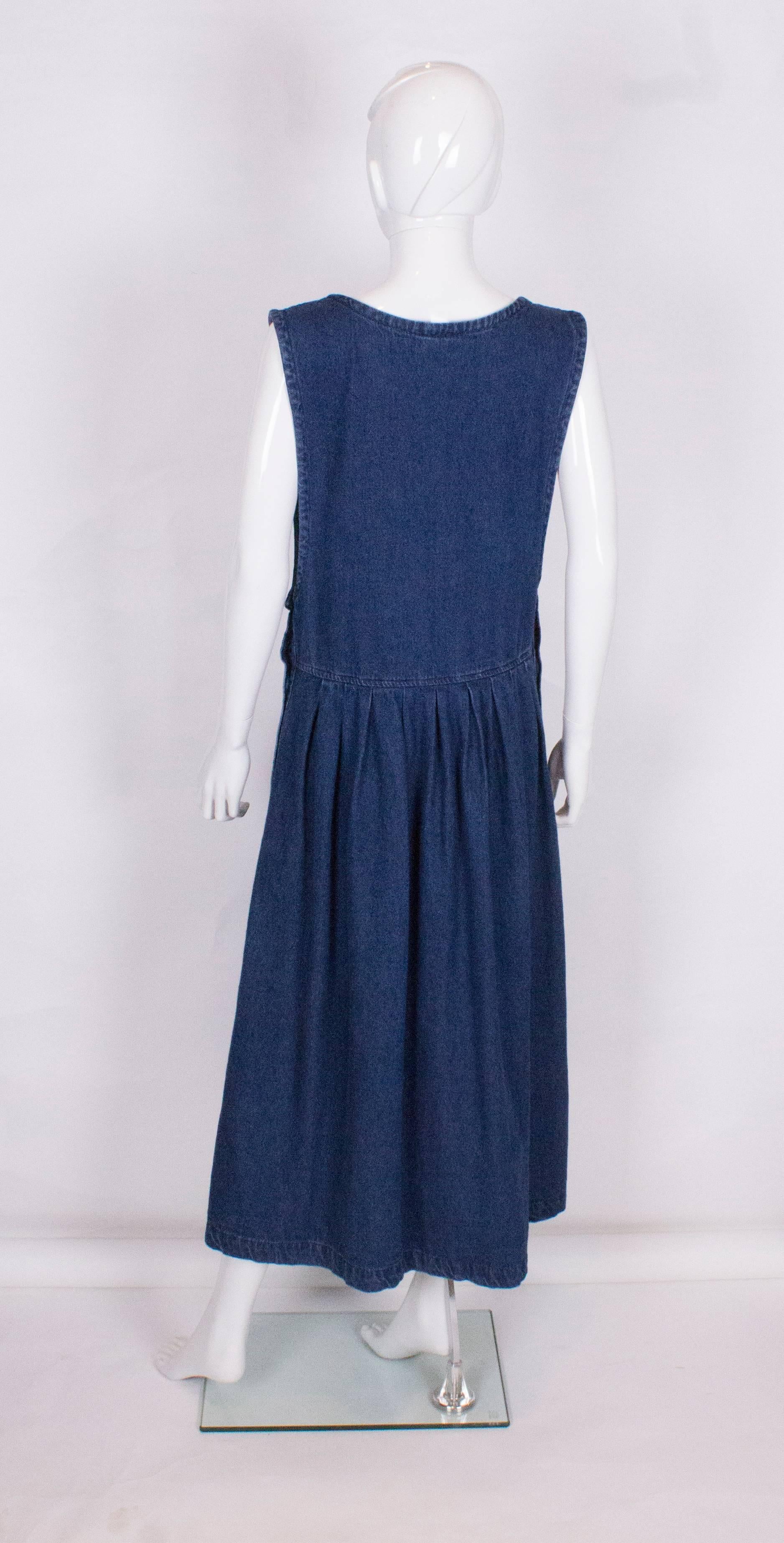 Pierre Cardin Denim Pinafore Dress In Excellent Condition In London, GB