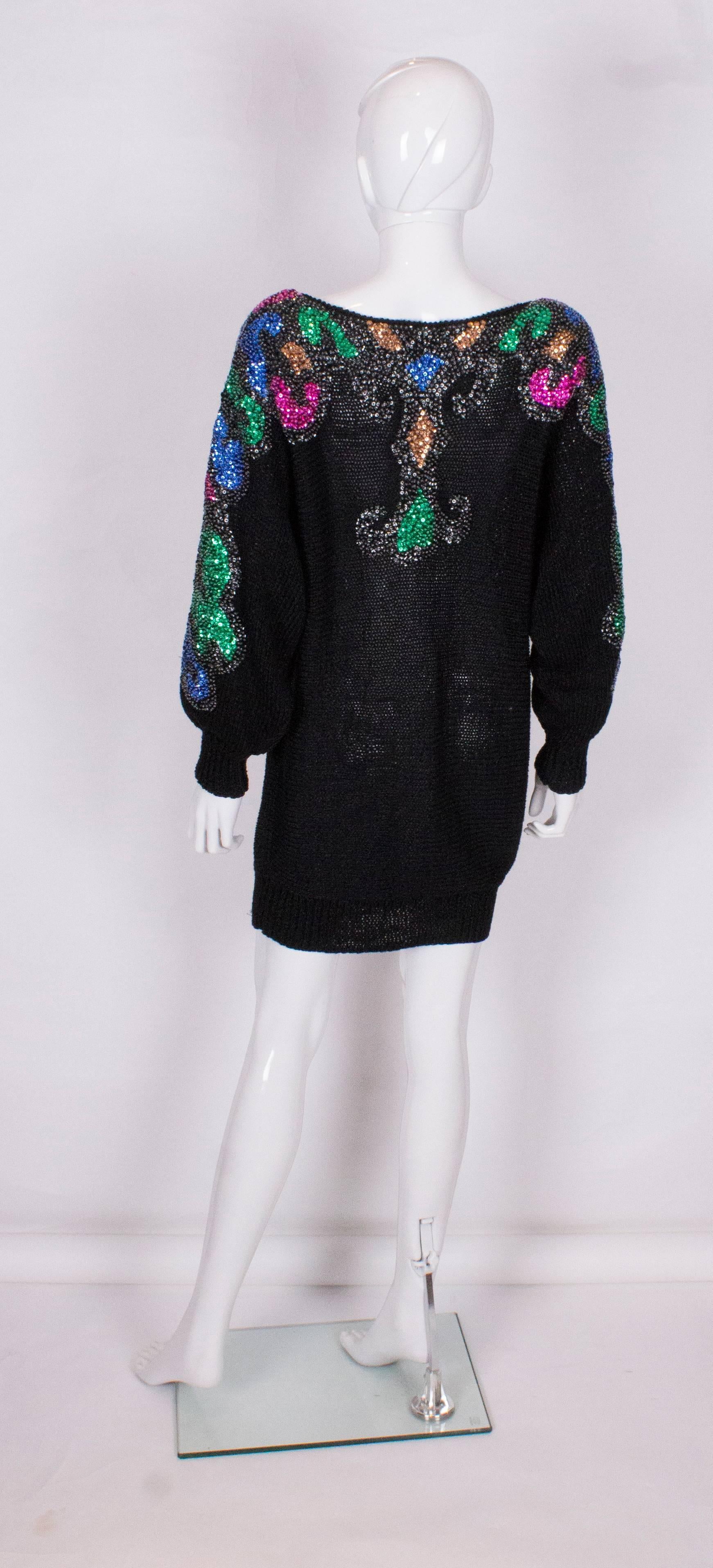 Sequin and Beaded Evening Sweater by Mannell In Excellent Condition In London, GB