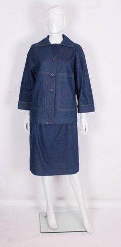 Christian Dior Vintage Denim Skirt Suit