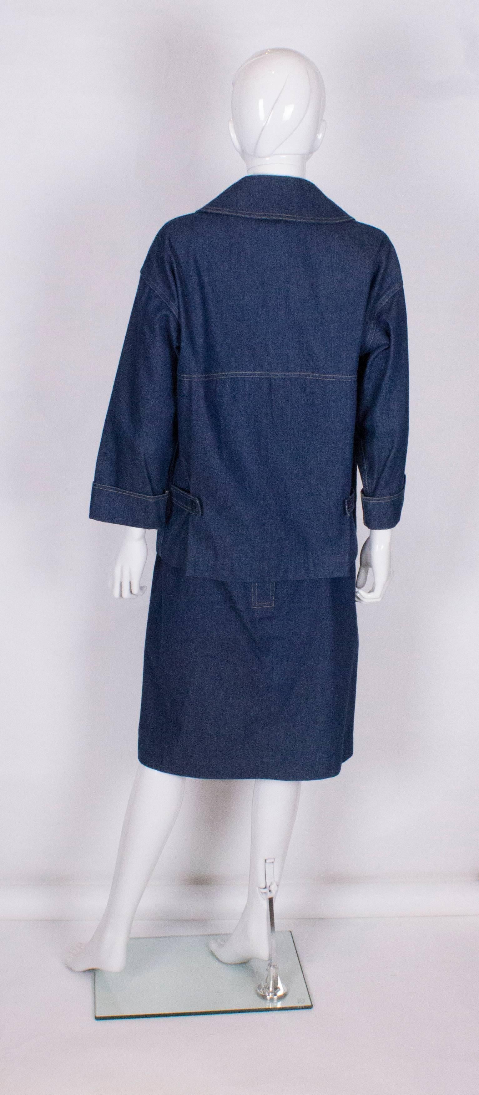 Christian Dior Vintage Denim Skirt Suit In Excellent Condition In London, GB