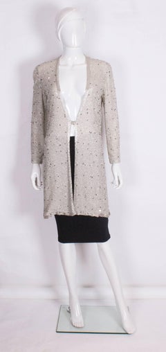 Silver Beaded Evening Jacket by Tomasz Stazewski