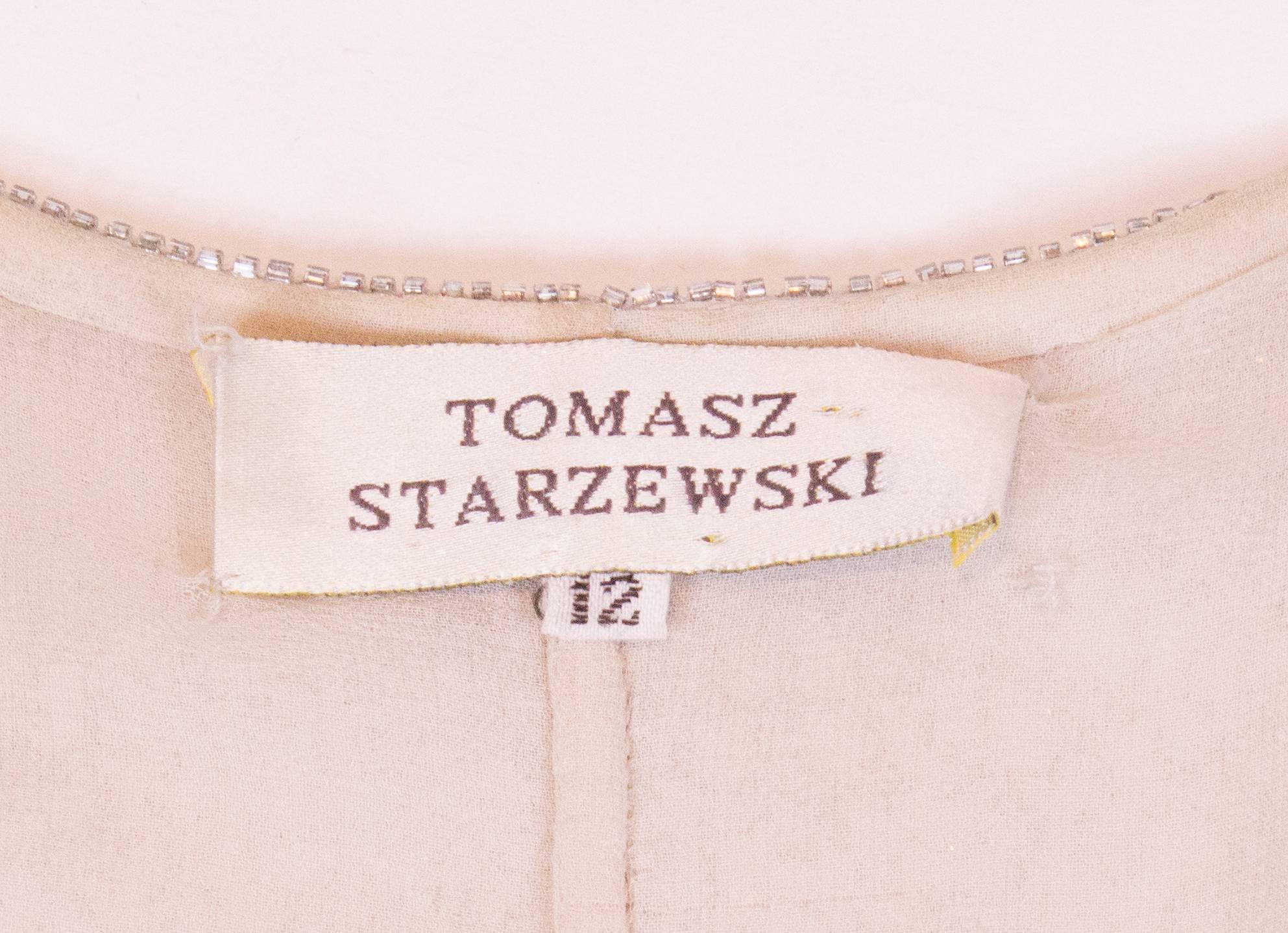 Women's Silver Beaded Evening Jacket by Tomasz Stazewski