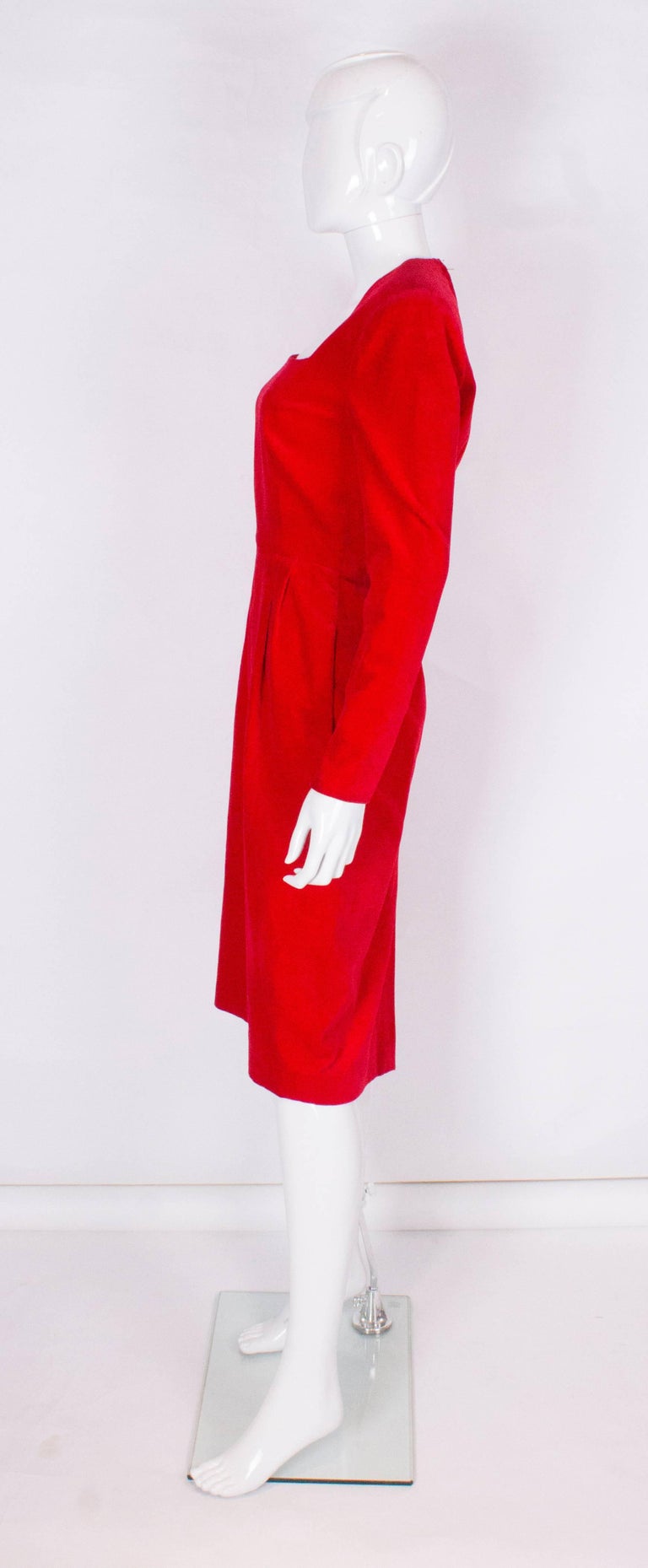 Bruce Oldfield Vintage Red Velvet Dress For Sale at 1stDibs
