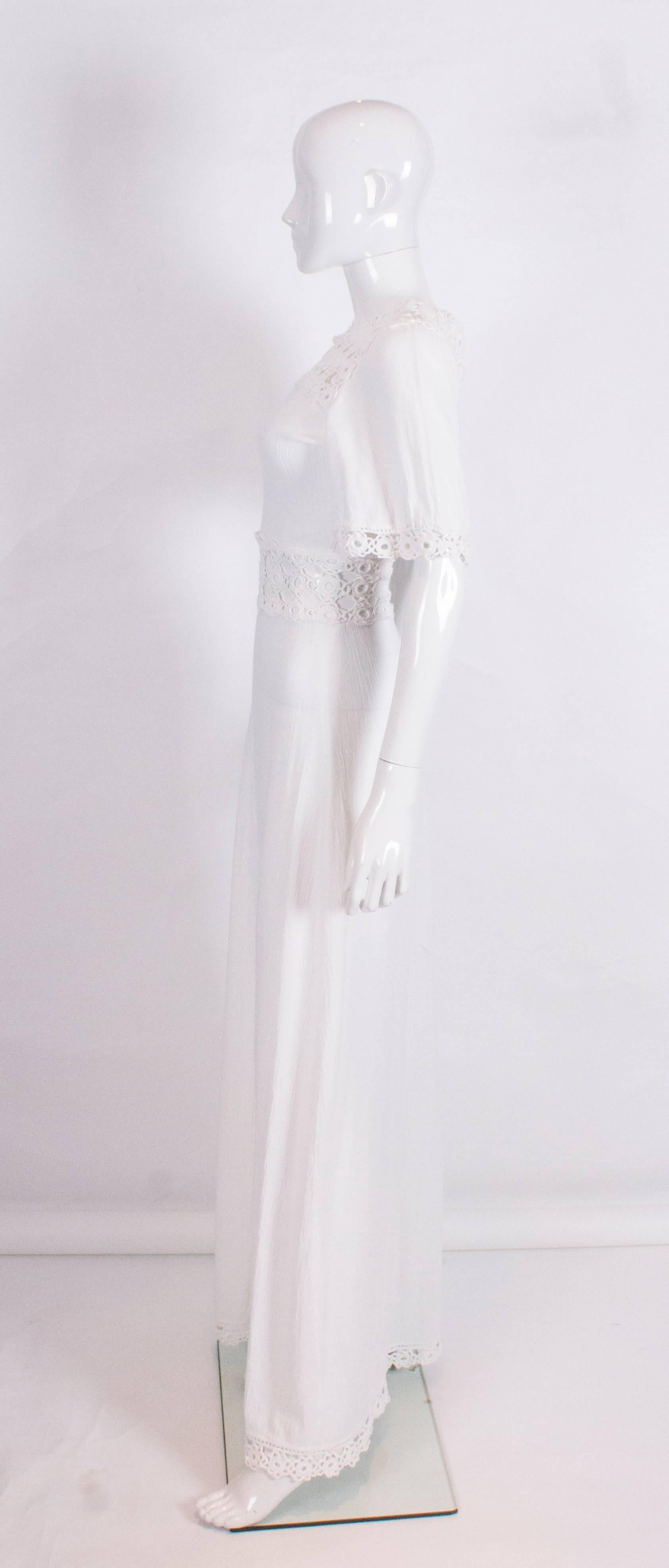white cheesecloth dress