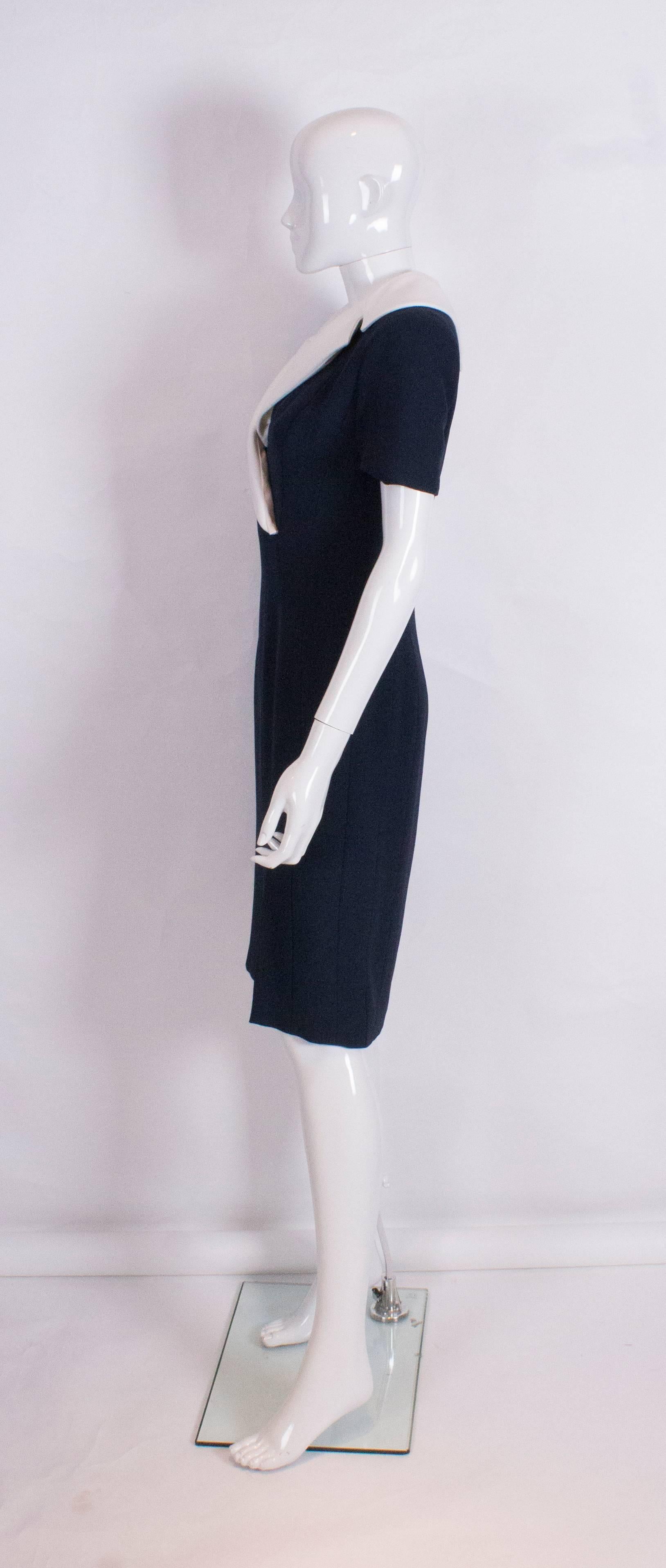 Black Bruce Oldfield Couture Dress with Detachable Collar