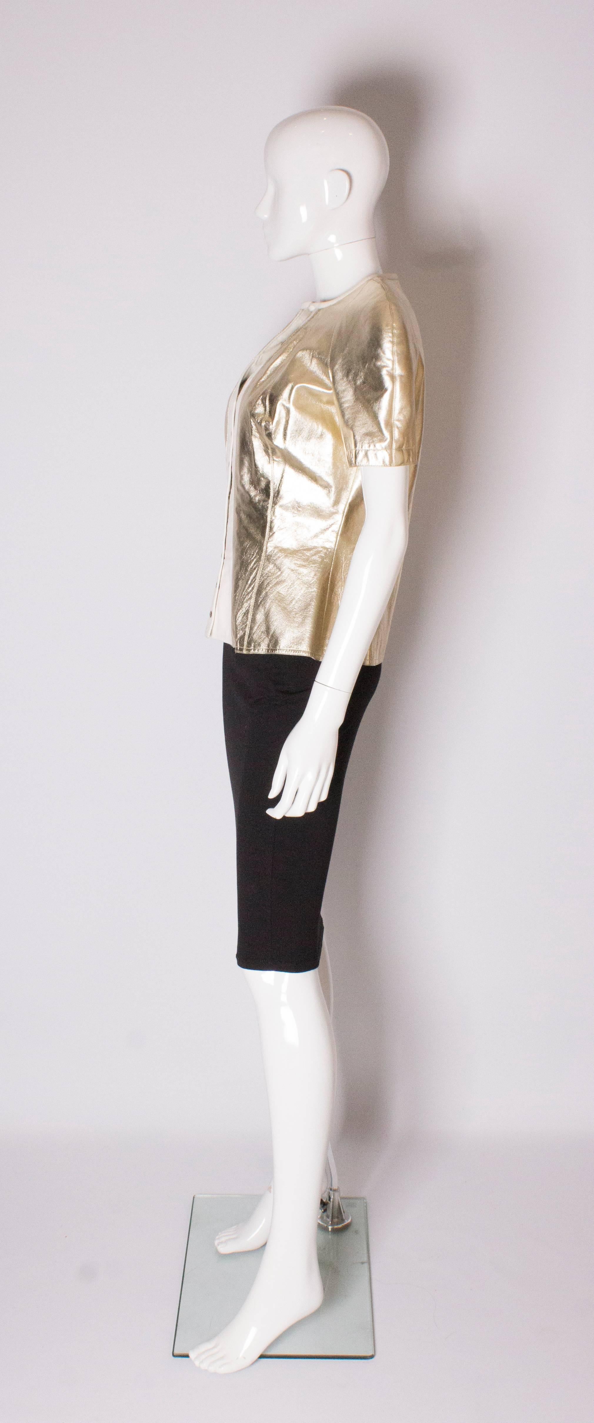 Women's Wynard White and Gold Leather Jacket