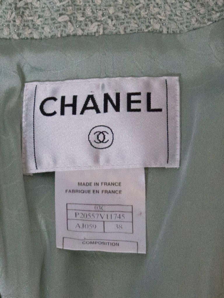 Chanel Pretty Green Jacket For Sale at 1stDibs